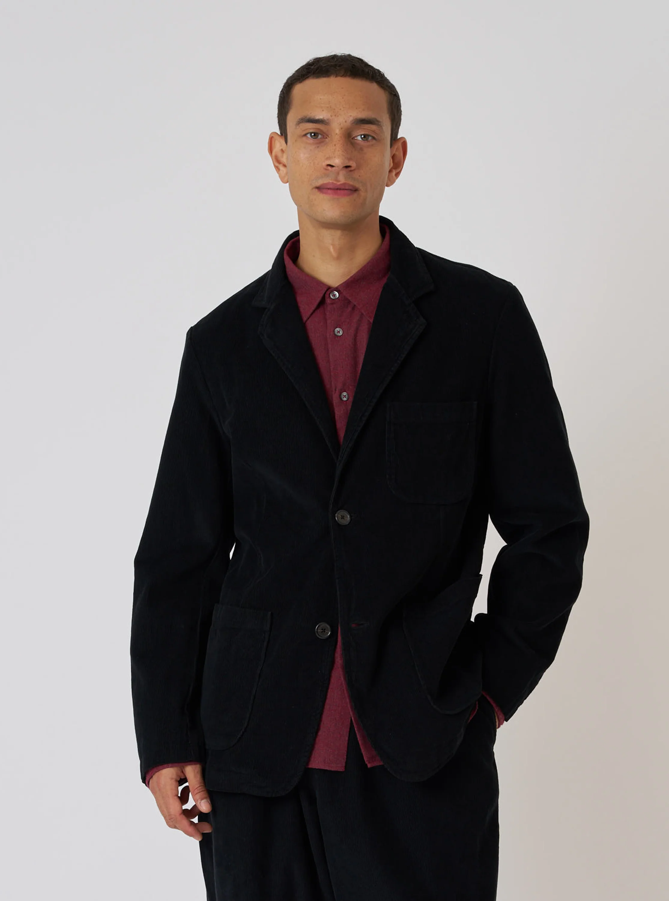 Black Cat Cord Two Button Jacket - Image 2
