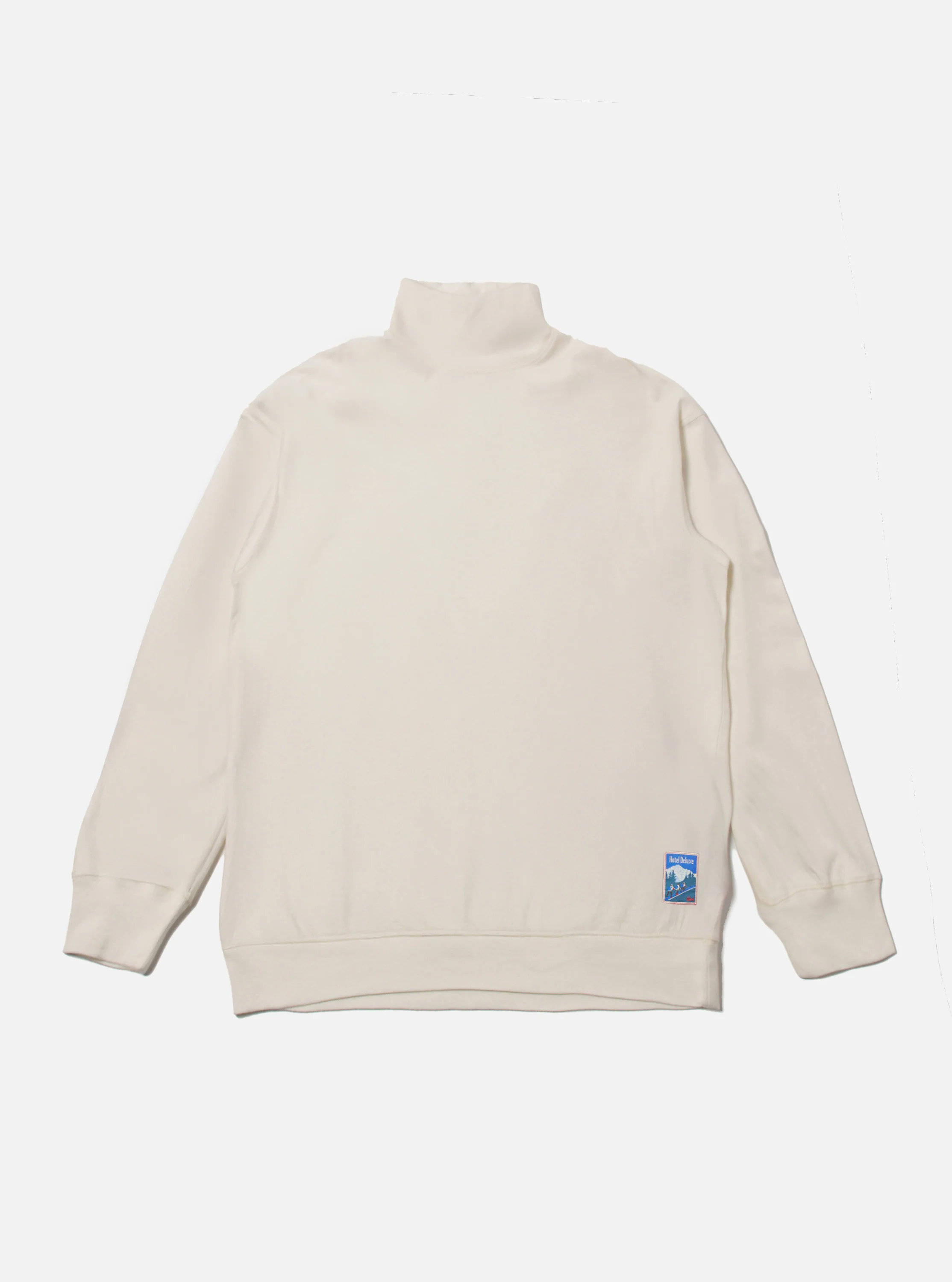 Ecru Single Jersey Funnel Neck Tee