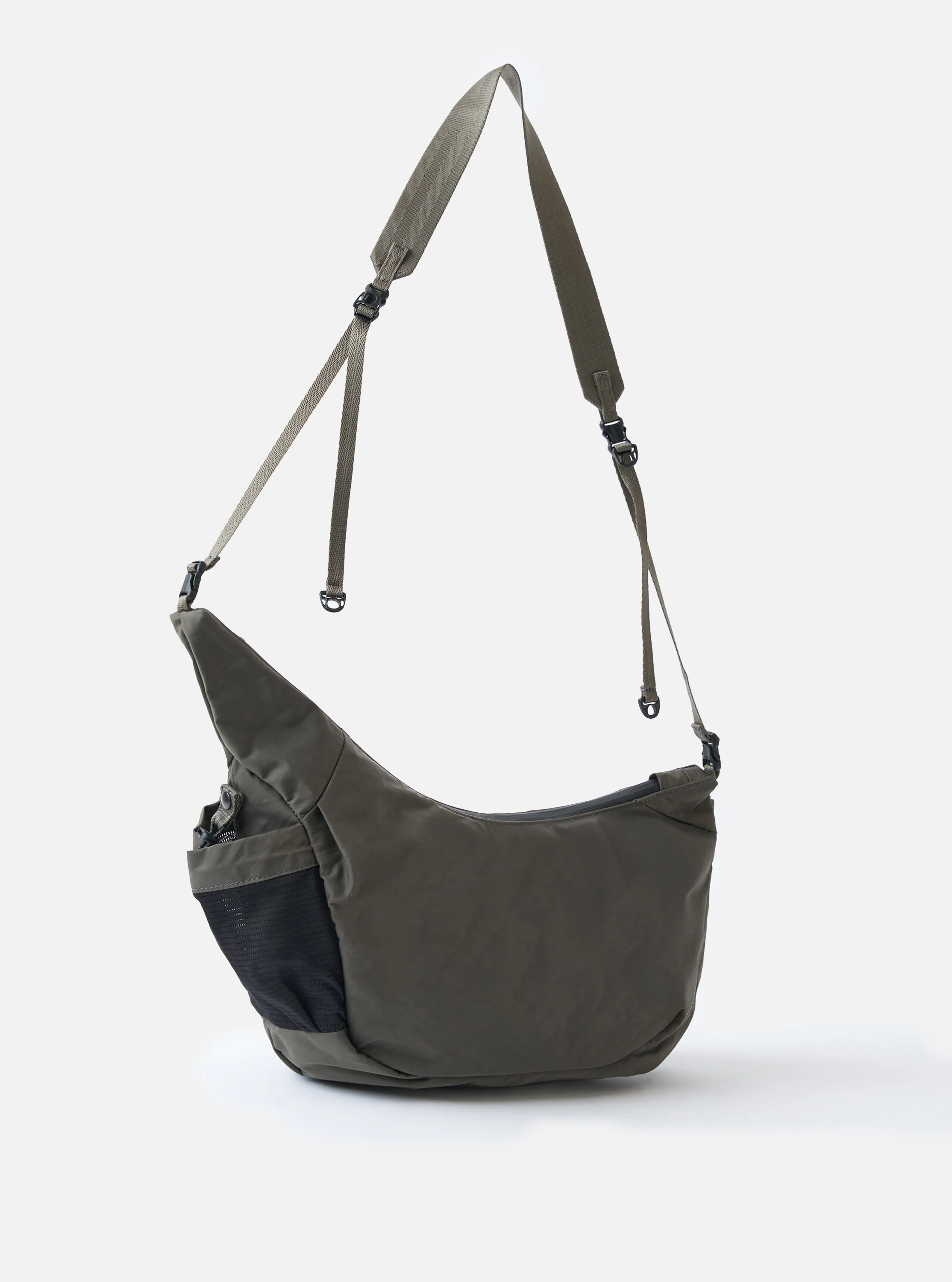 F/CE.® Charcoal Nylon Textured Twill Horn Mini Shoulder Bag - Image 3