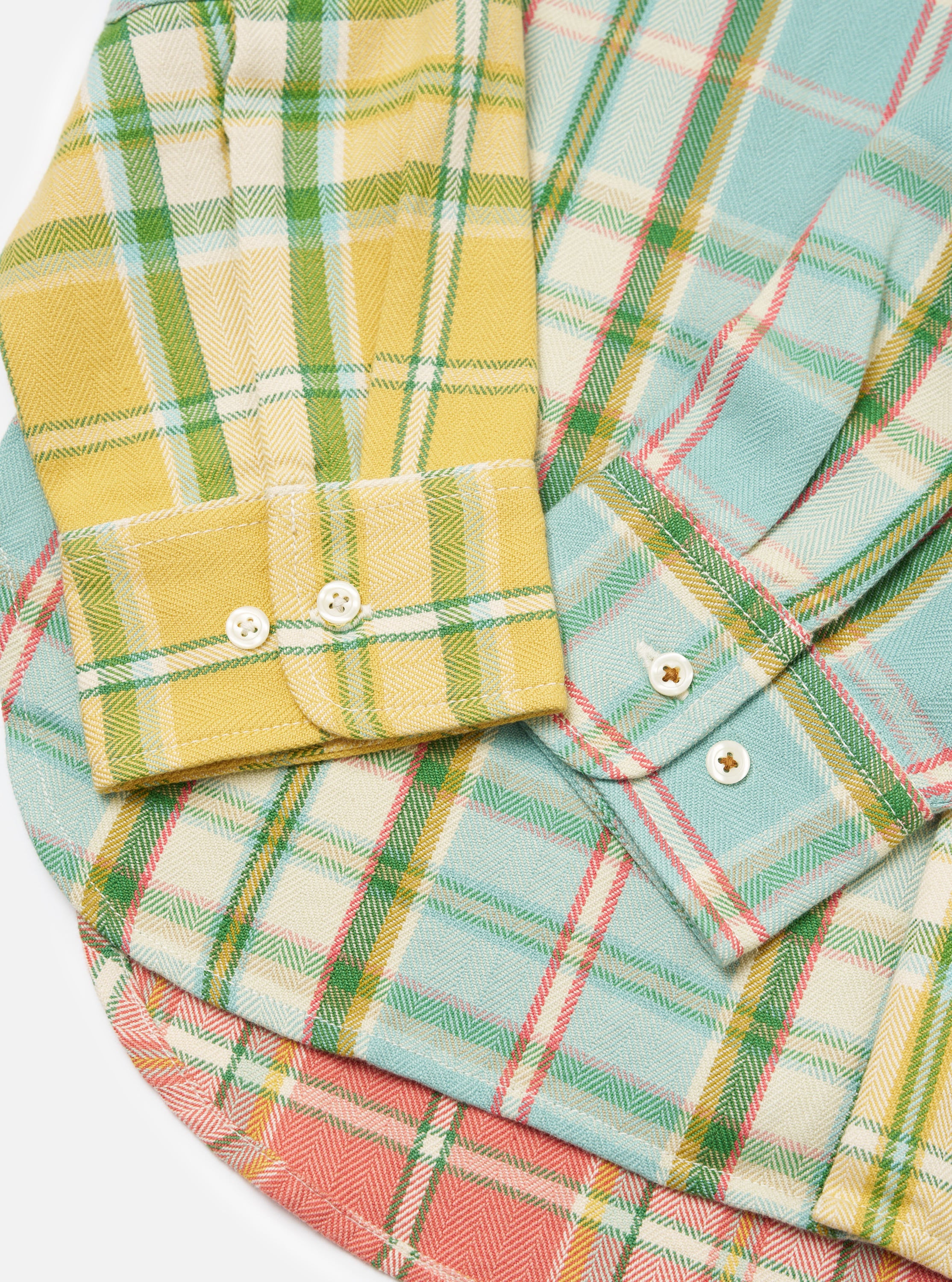 Faded Mixed Check Panel Shirt - Image 8