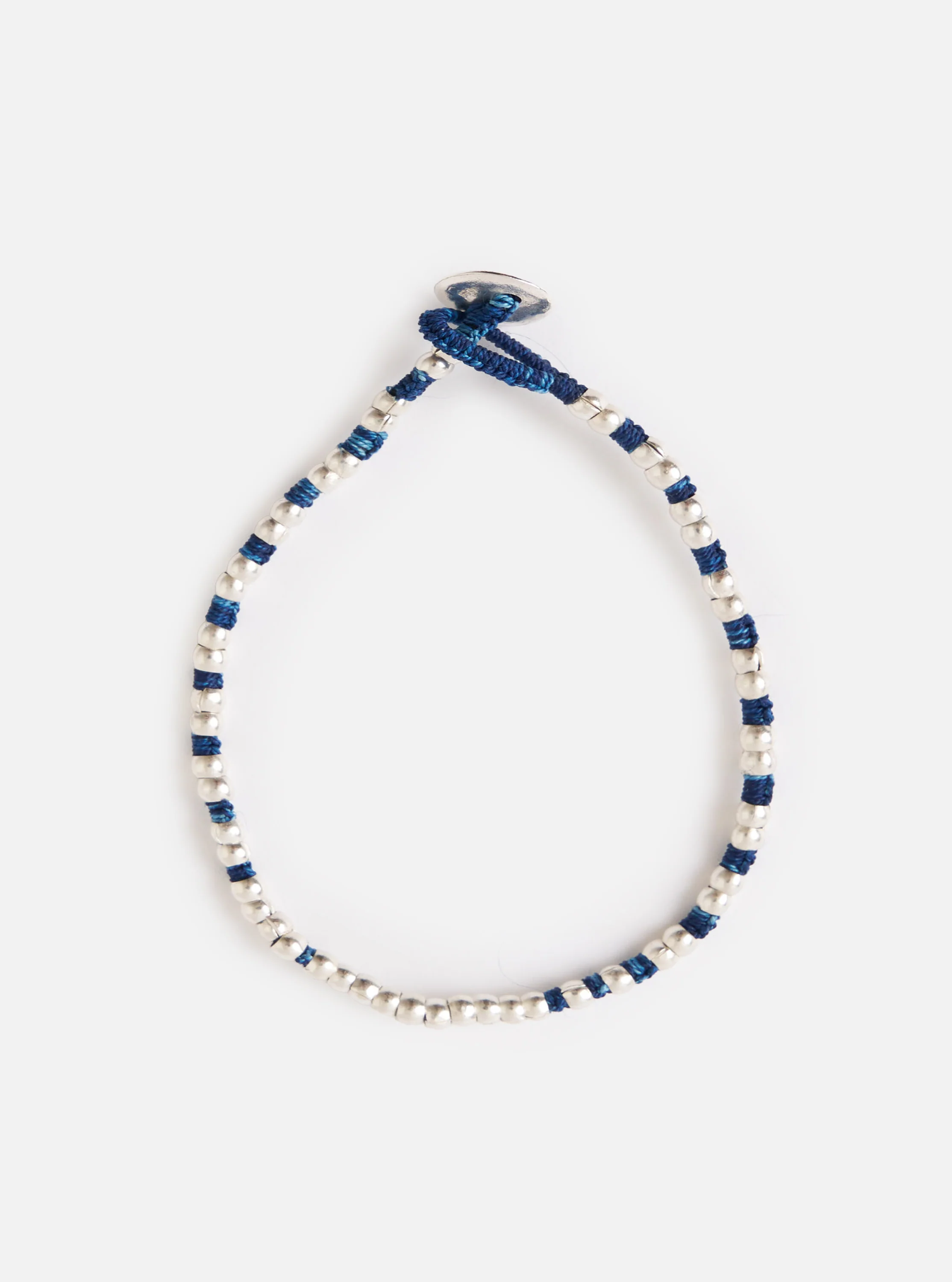 Mikia Indigo Silver Beads Bracelet