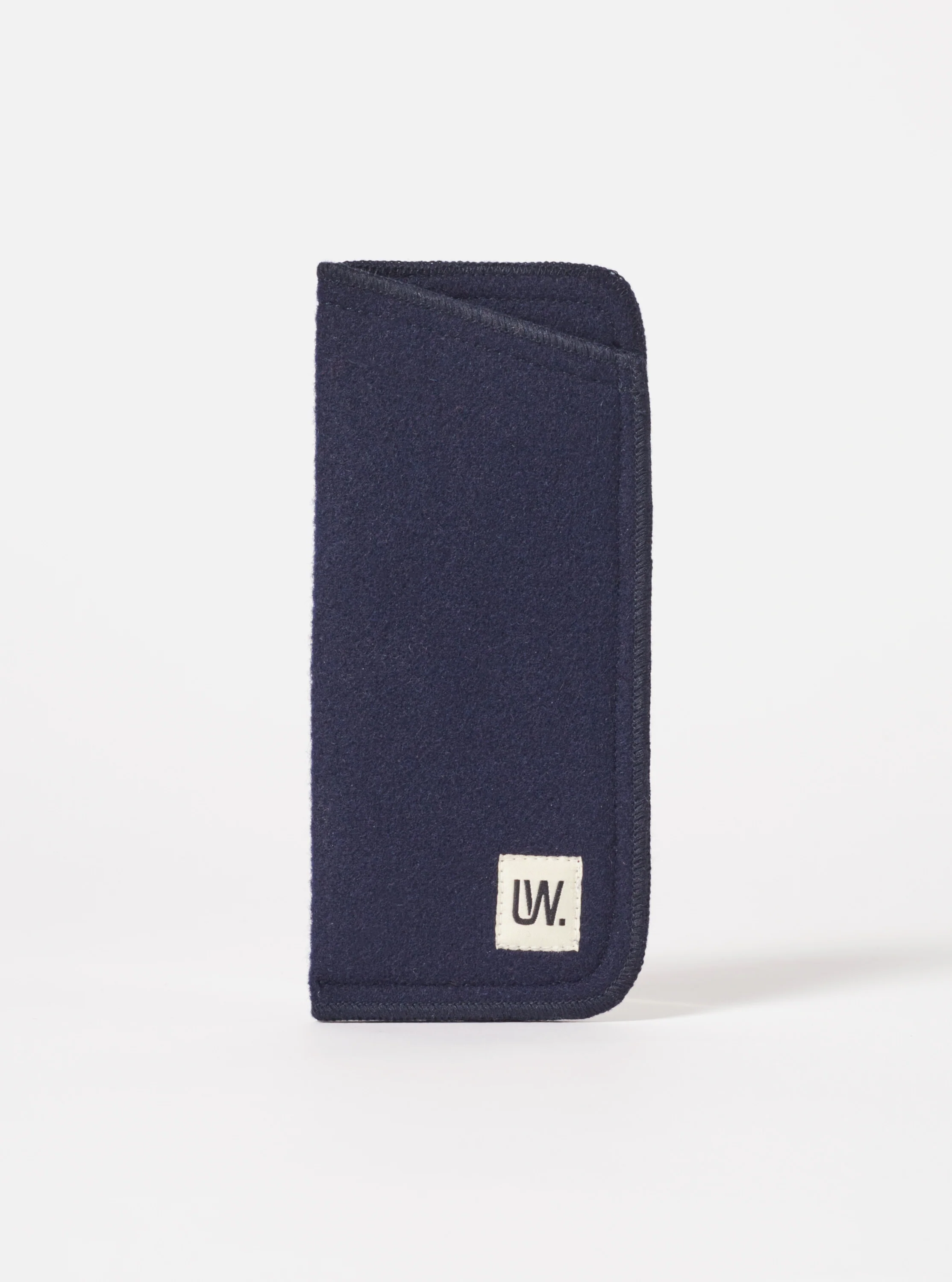 Navy Melton Large Glasses Case