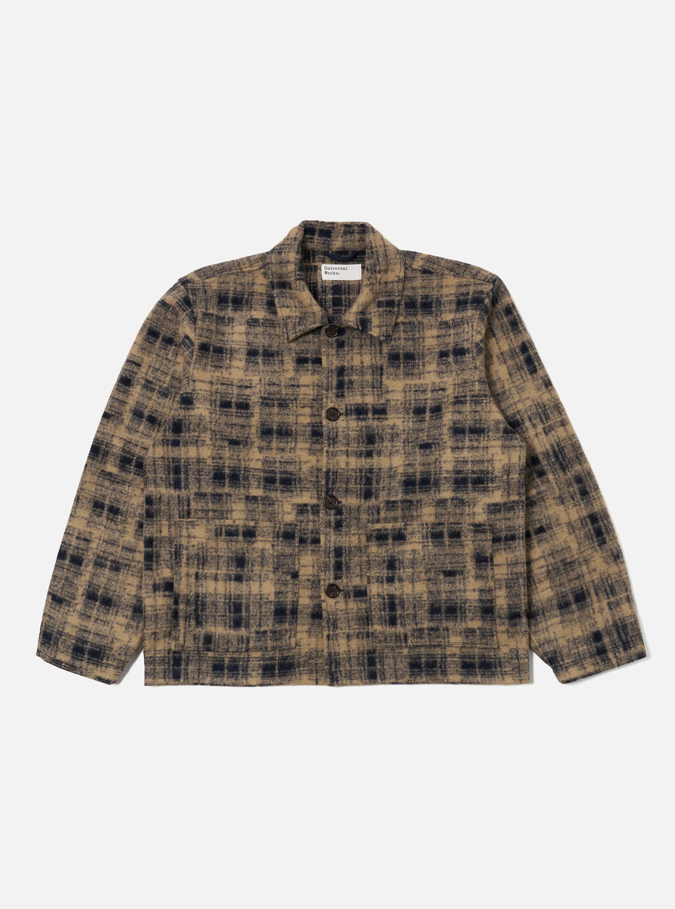 Navy Patch Check Fleece Rams Jacket