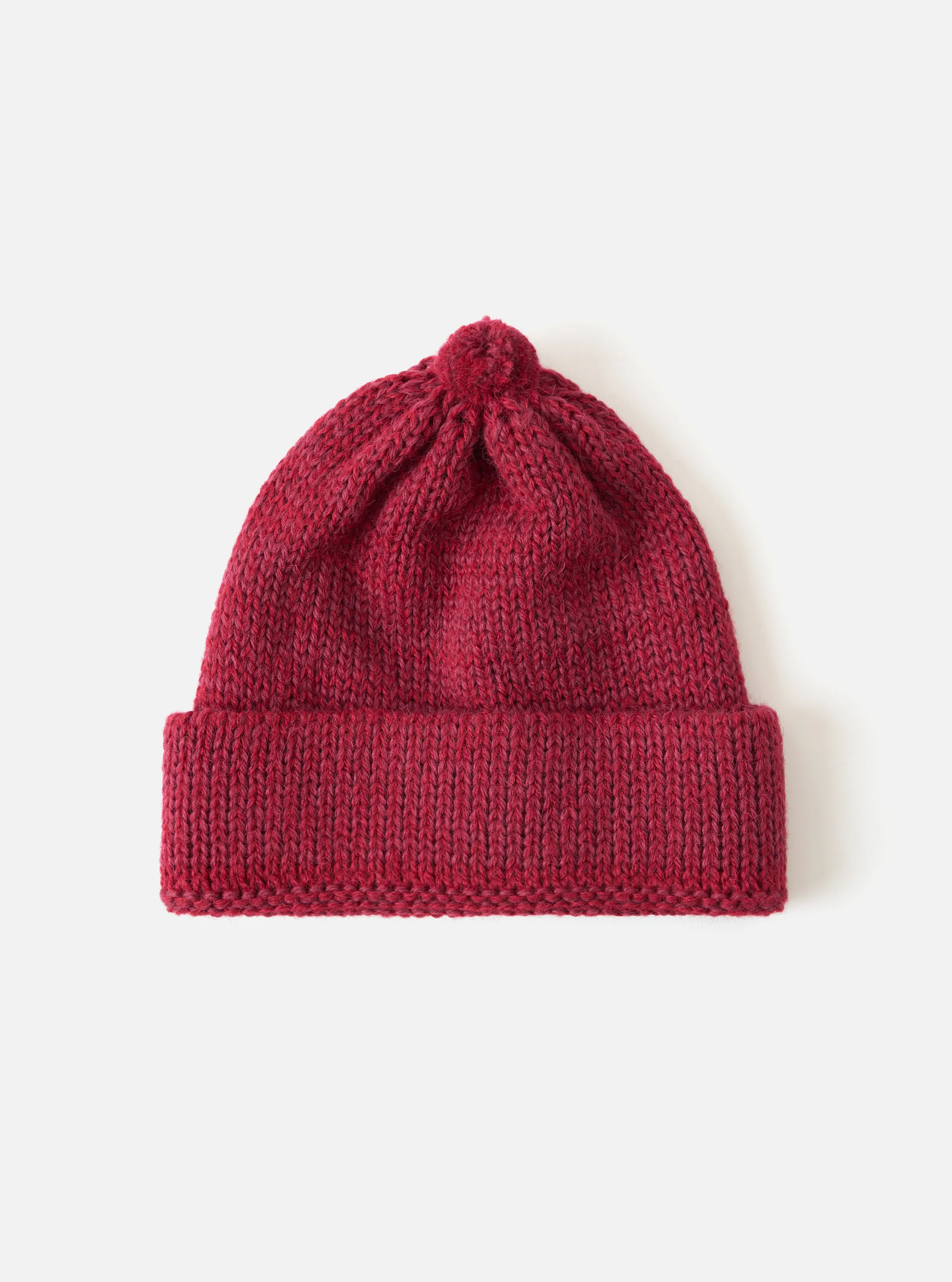 Red Alpaca/British Wool Bobble Hat
