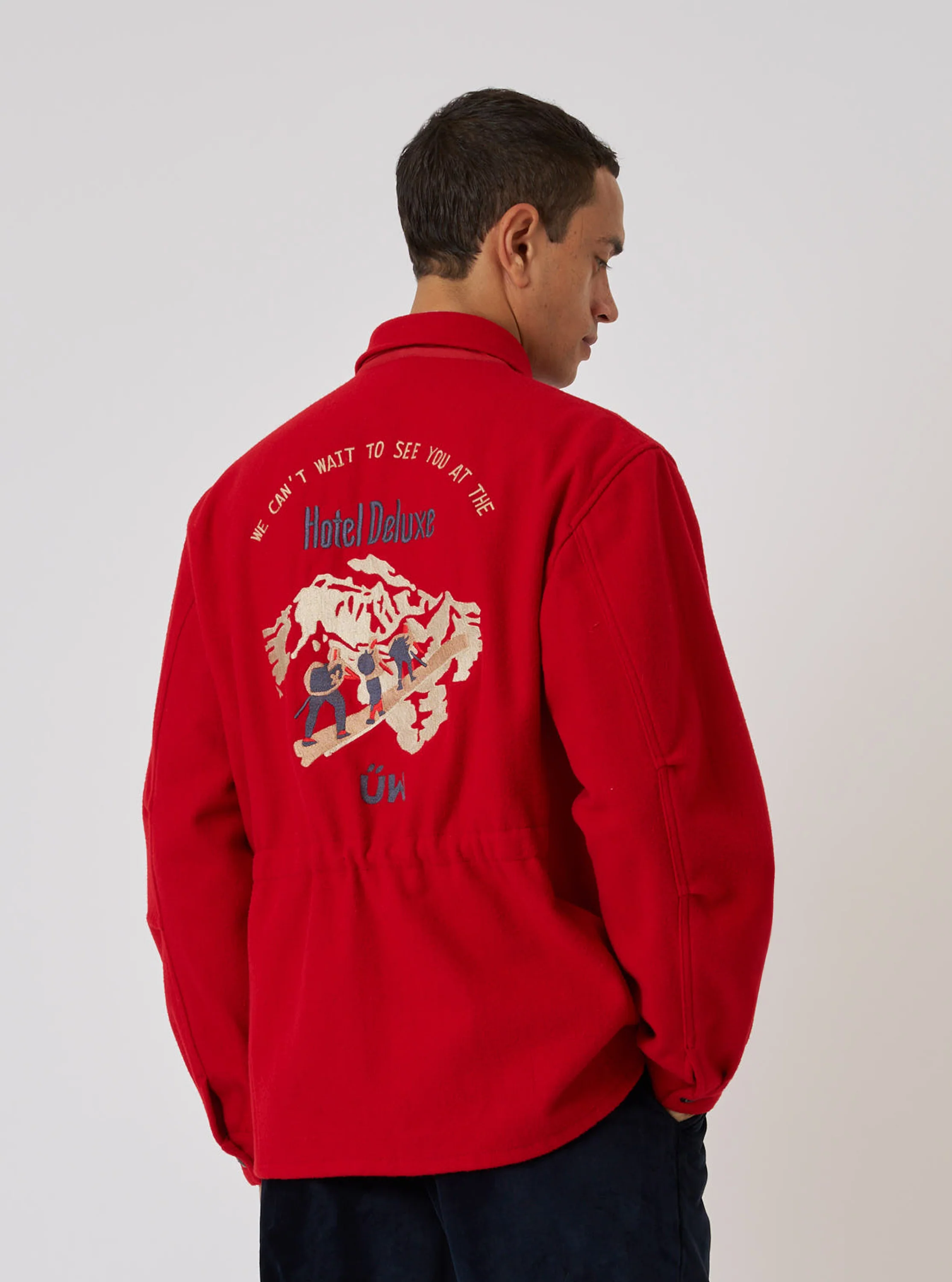 Embroidered Red Mowbray Military Fatigue Jacket - Image 2