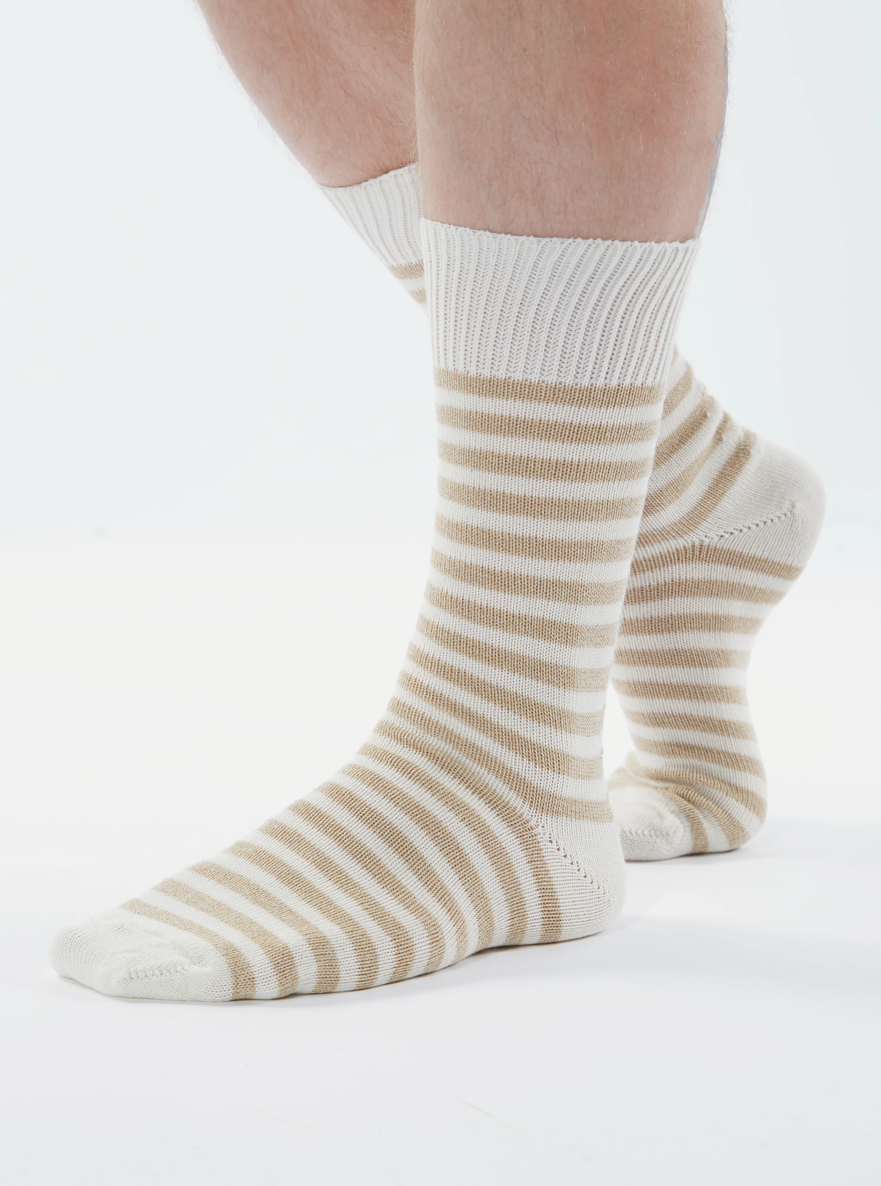 Ecru Cotton Stripe Sock - Image 3
