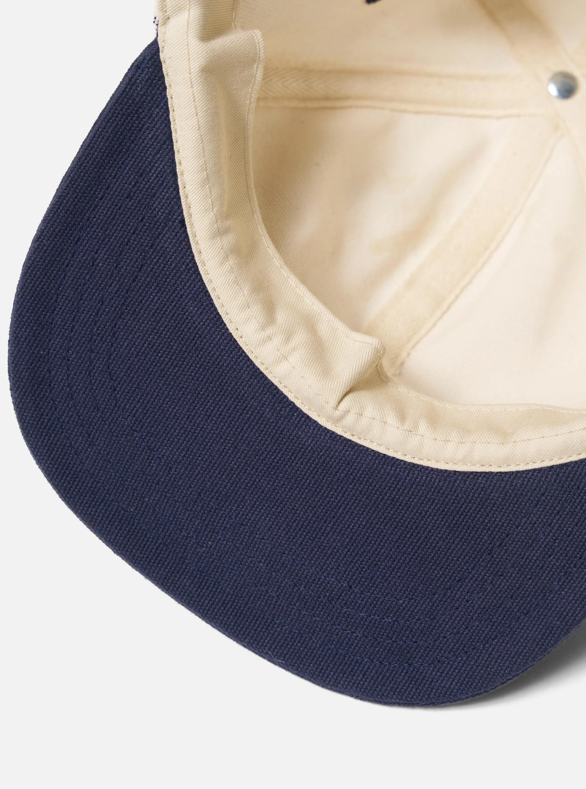 Ecru/Navy Canvas Baseball Hat - Image 5