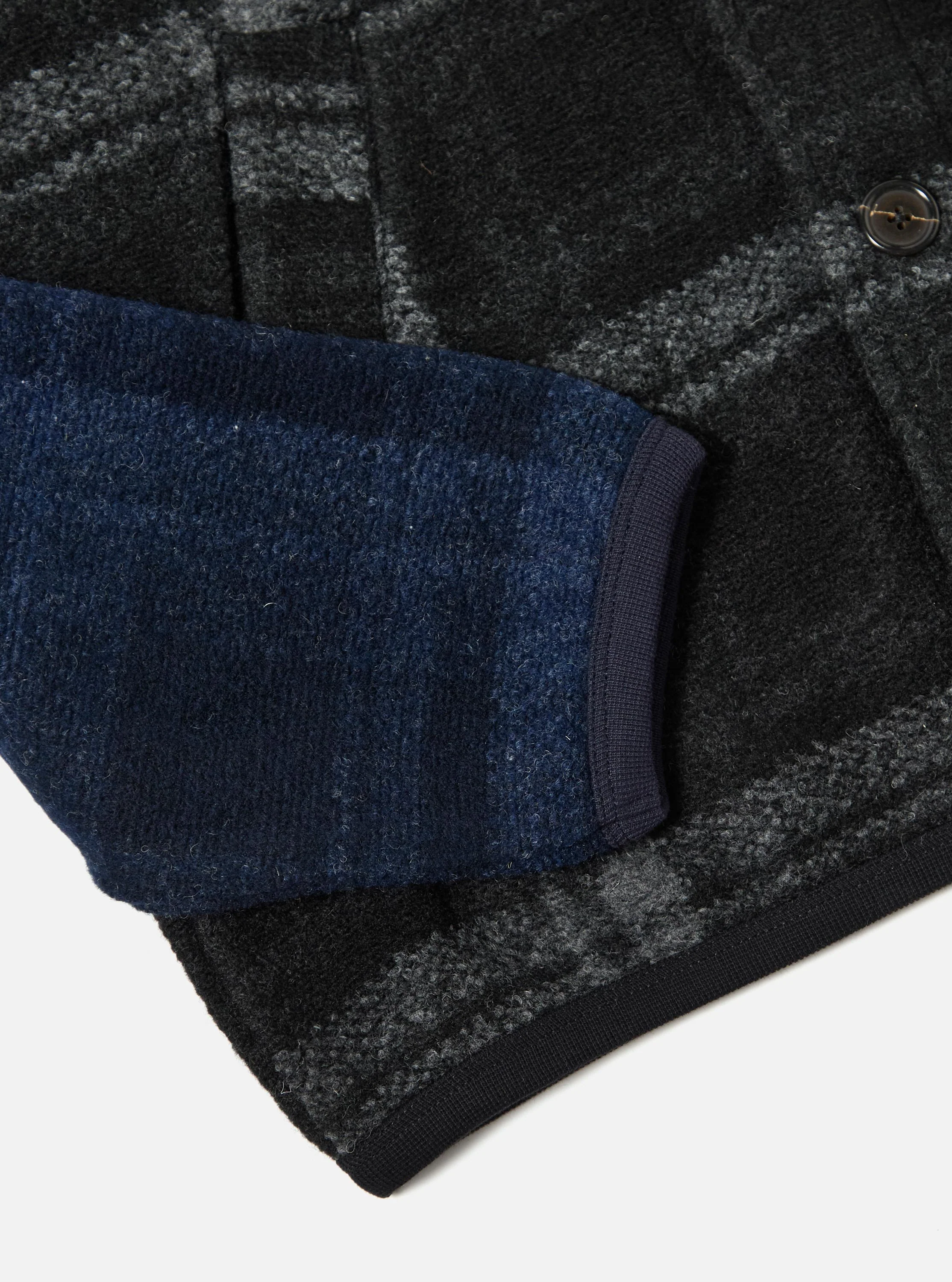 Grey Moh Check Fleece Button Front Bomber - Image 8