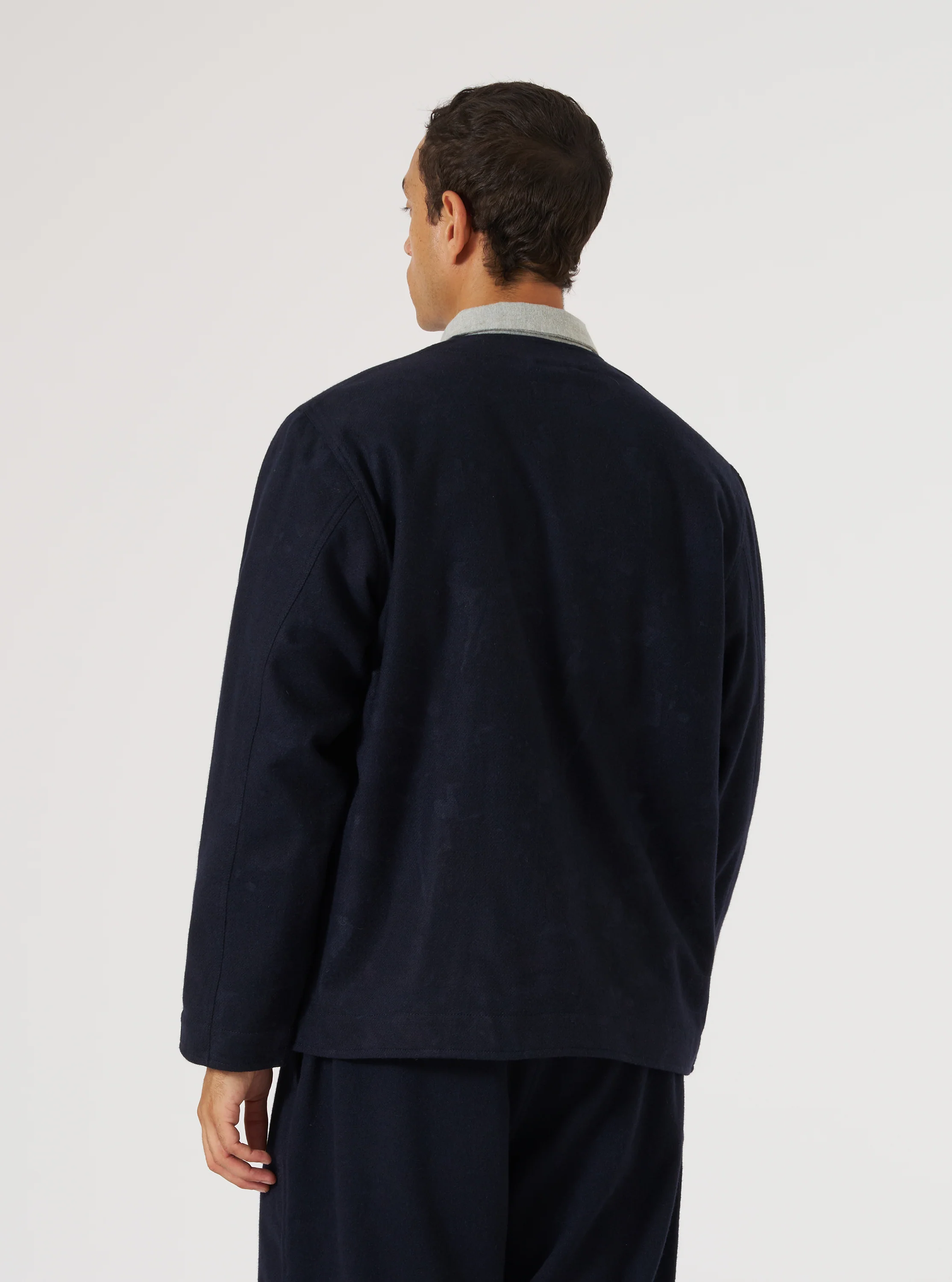 Navy Flower Print Flannel Cabin Jacket - Image 3