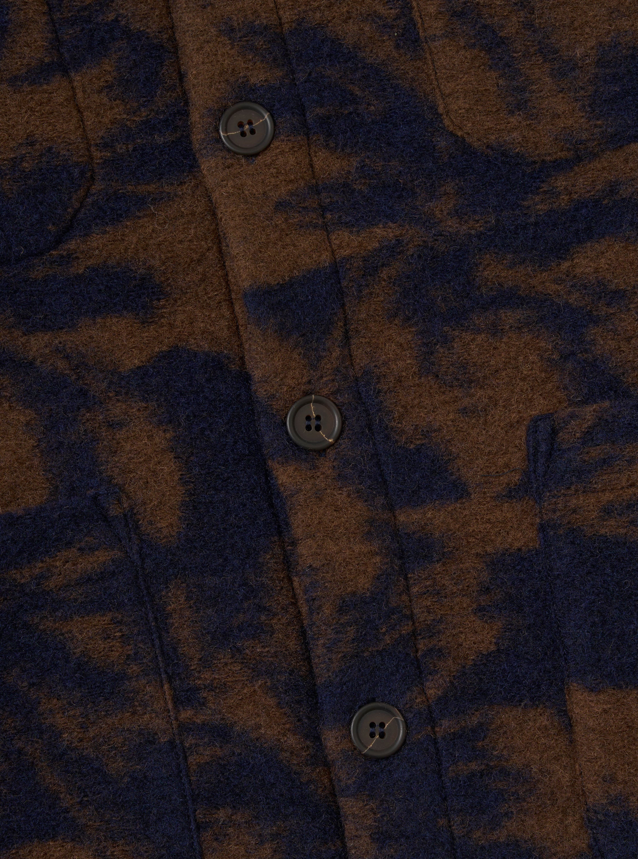 Navy/Brown Studio Fleece Cardigan - Image 8