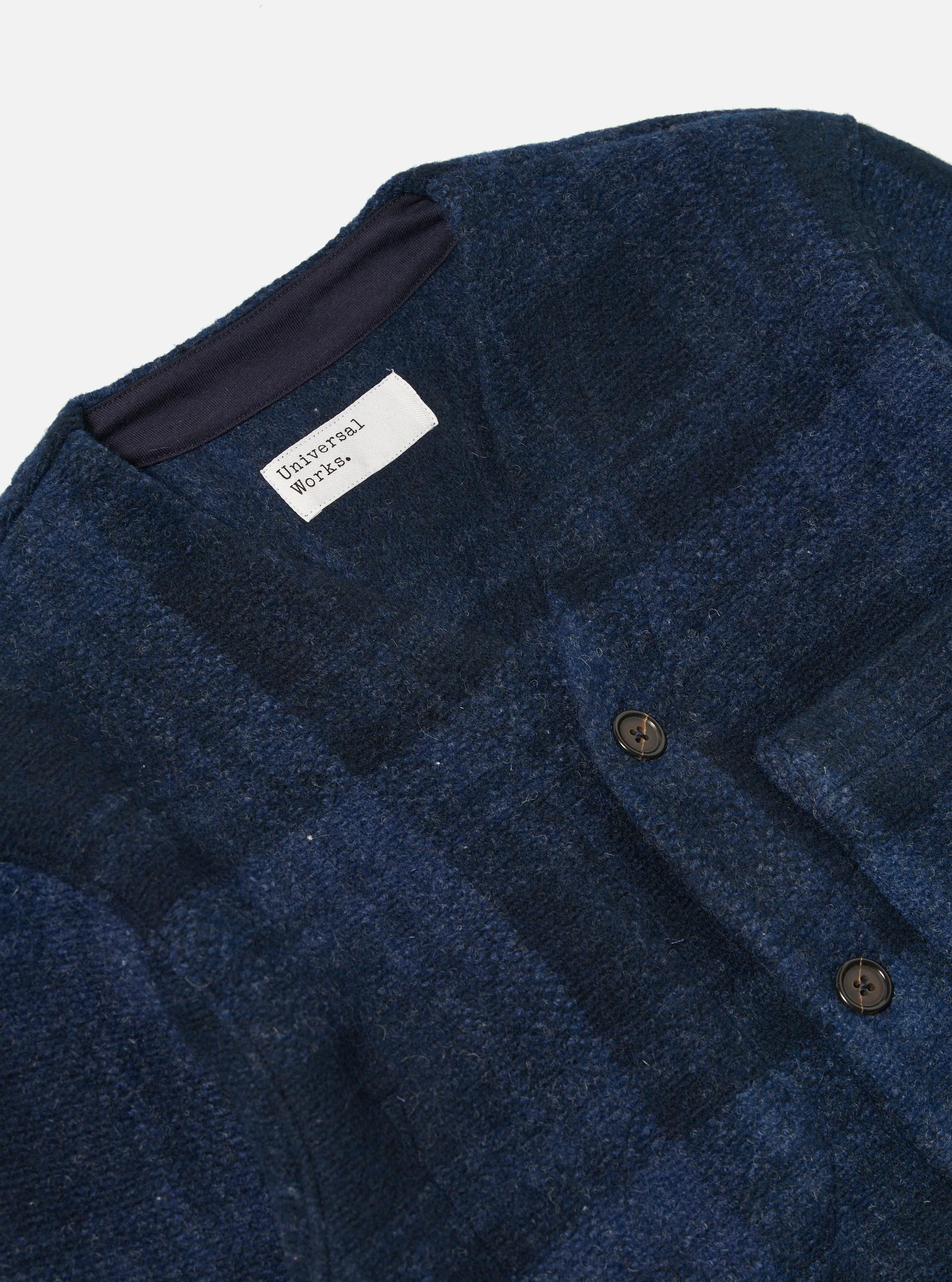 Navy Moh Check Fleece Cardigan - Image 6