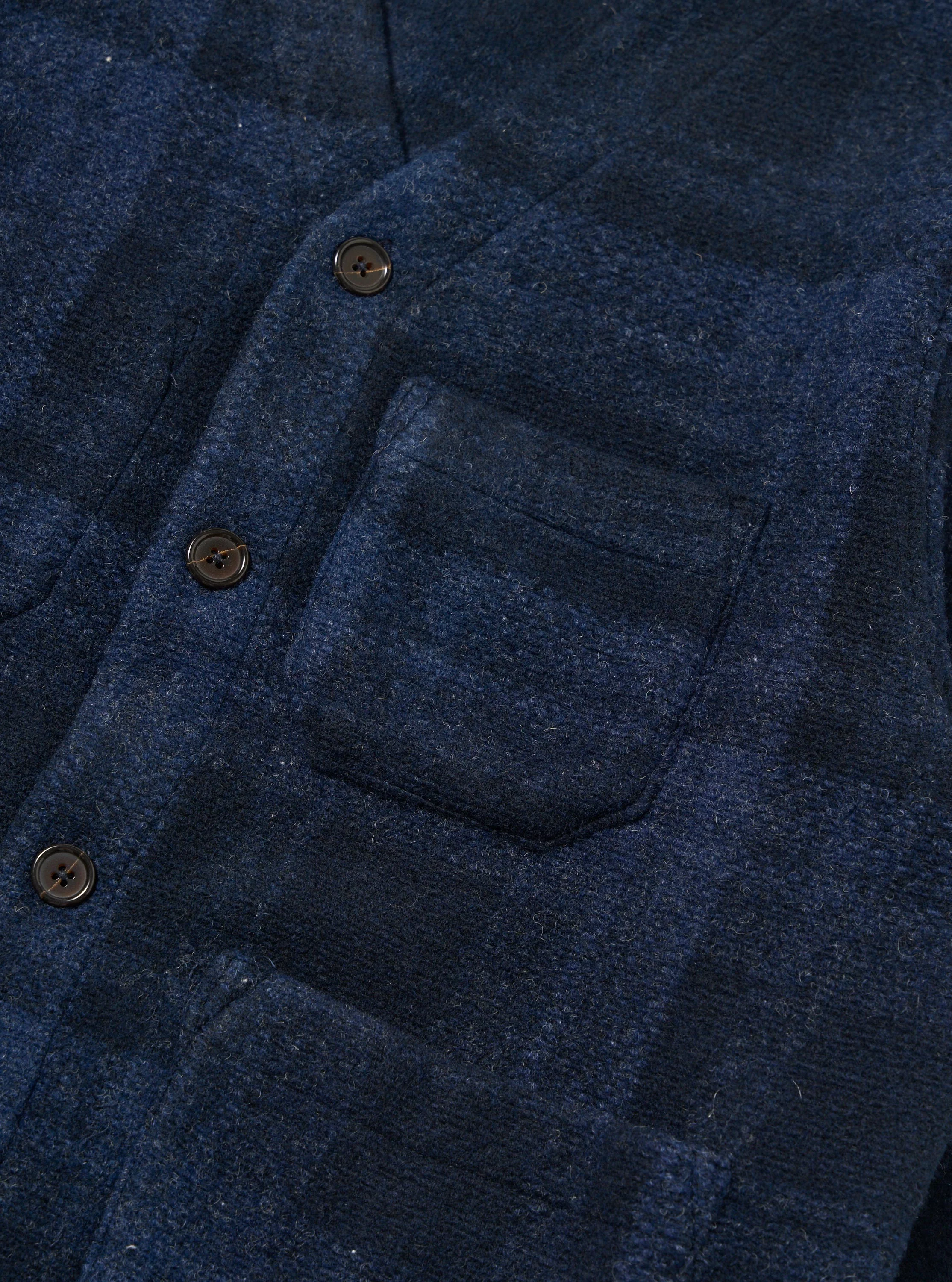 Navy Moh Check Fleece Cardigan - Image 7