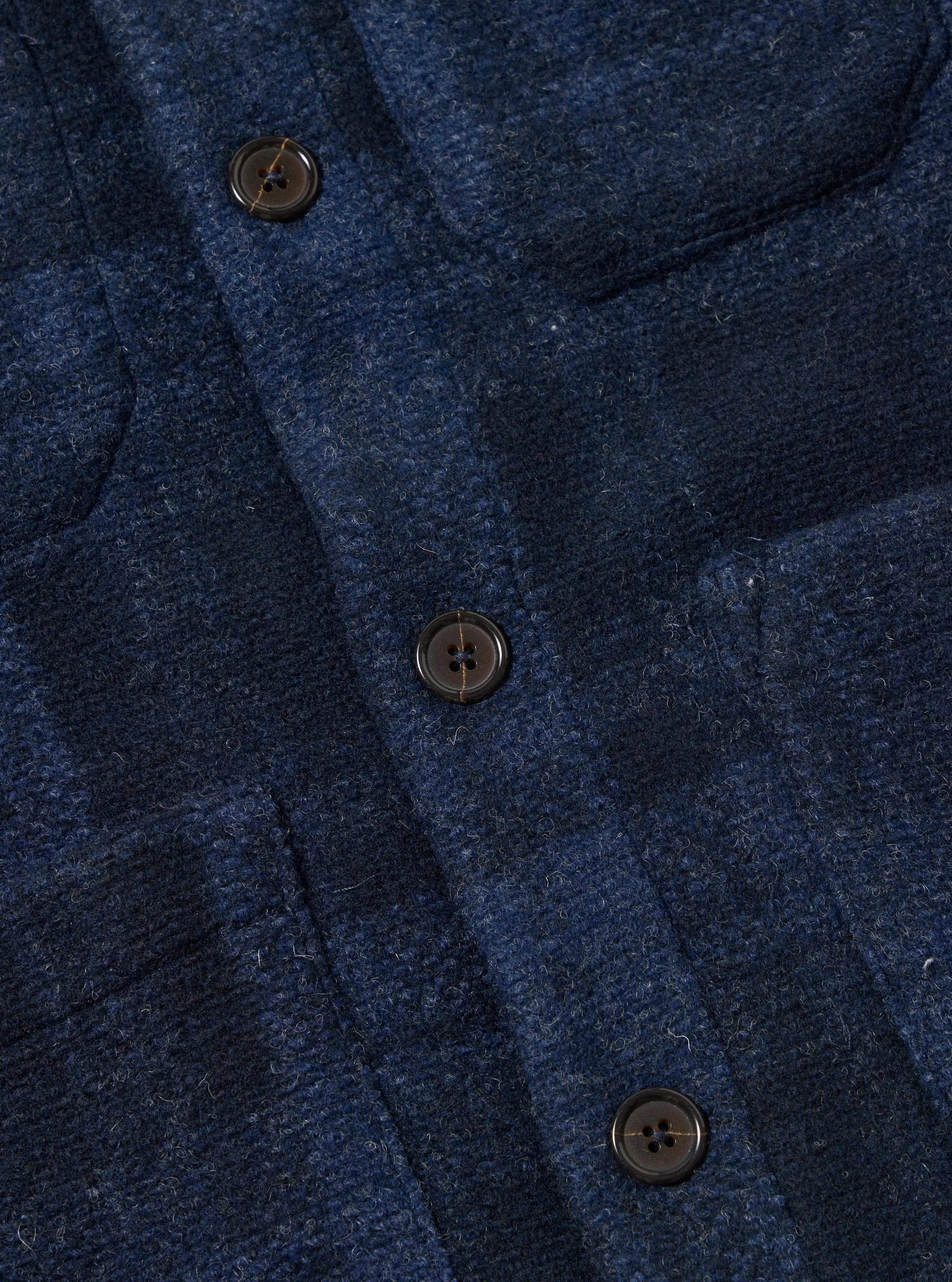 Navy Moh Check Fleece Cardigan - Image 8