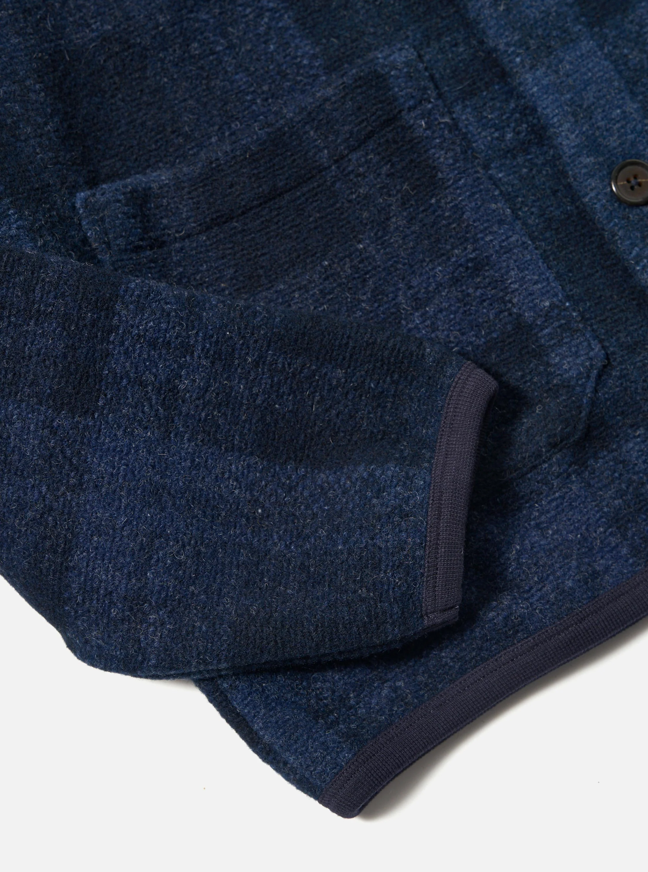 Navy Moh Check Fleece Cardigan - Image 9