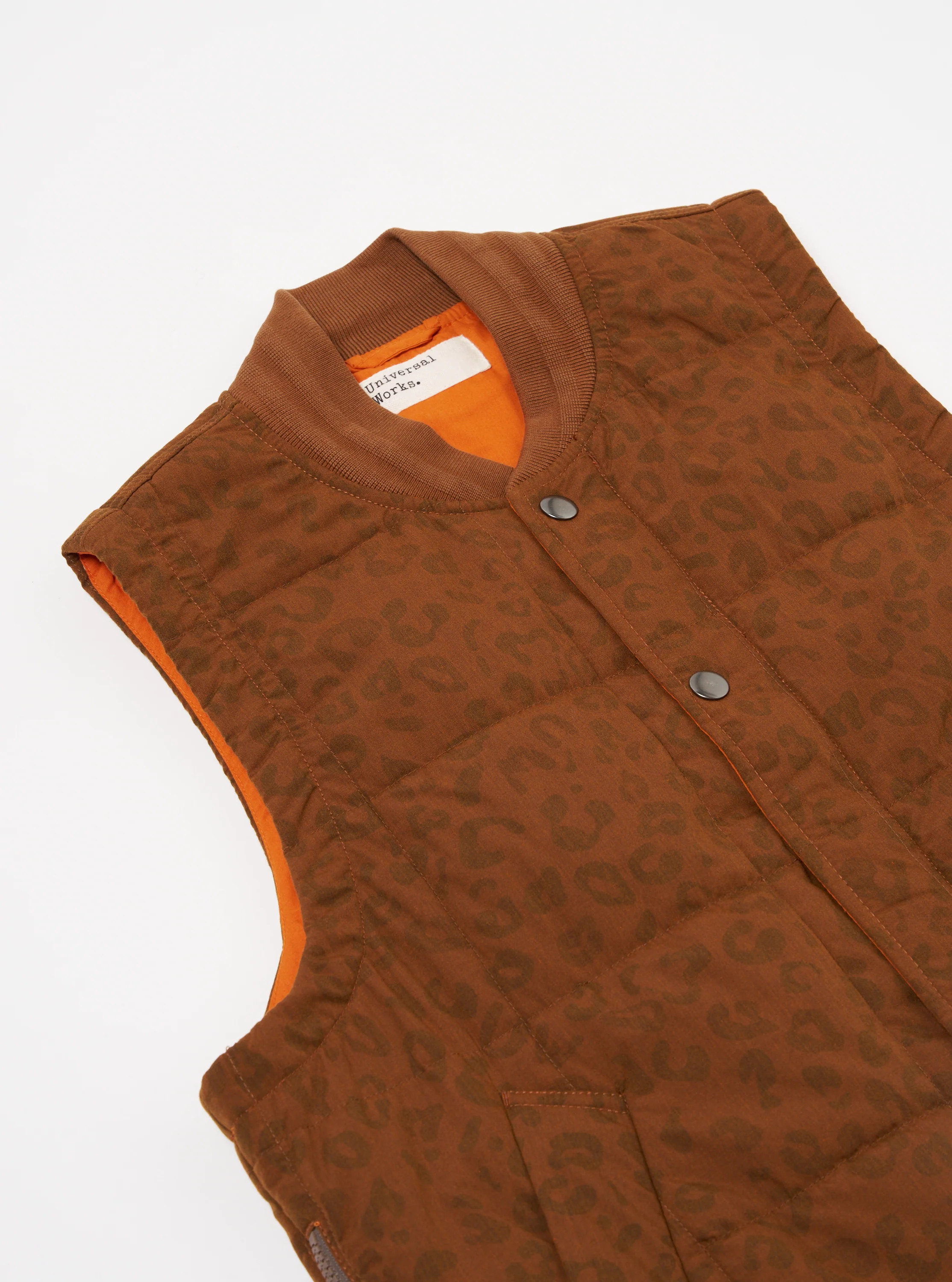 Orange Leopard Recycled Polytech Carlton Gilet - Image 4