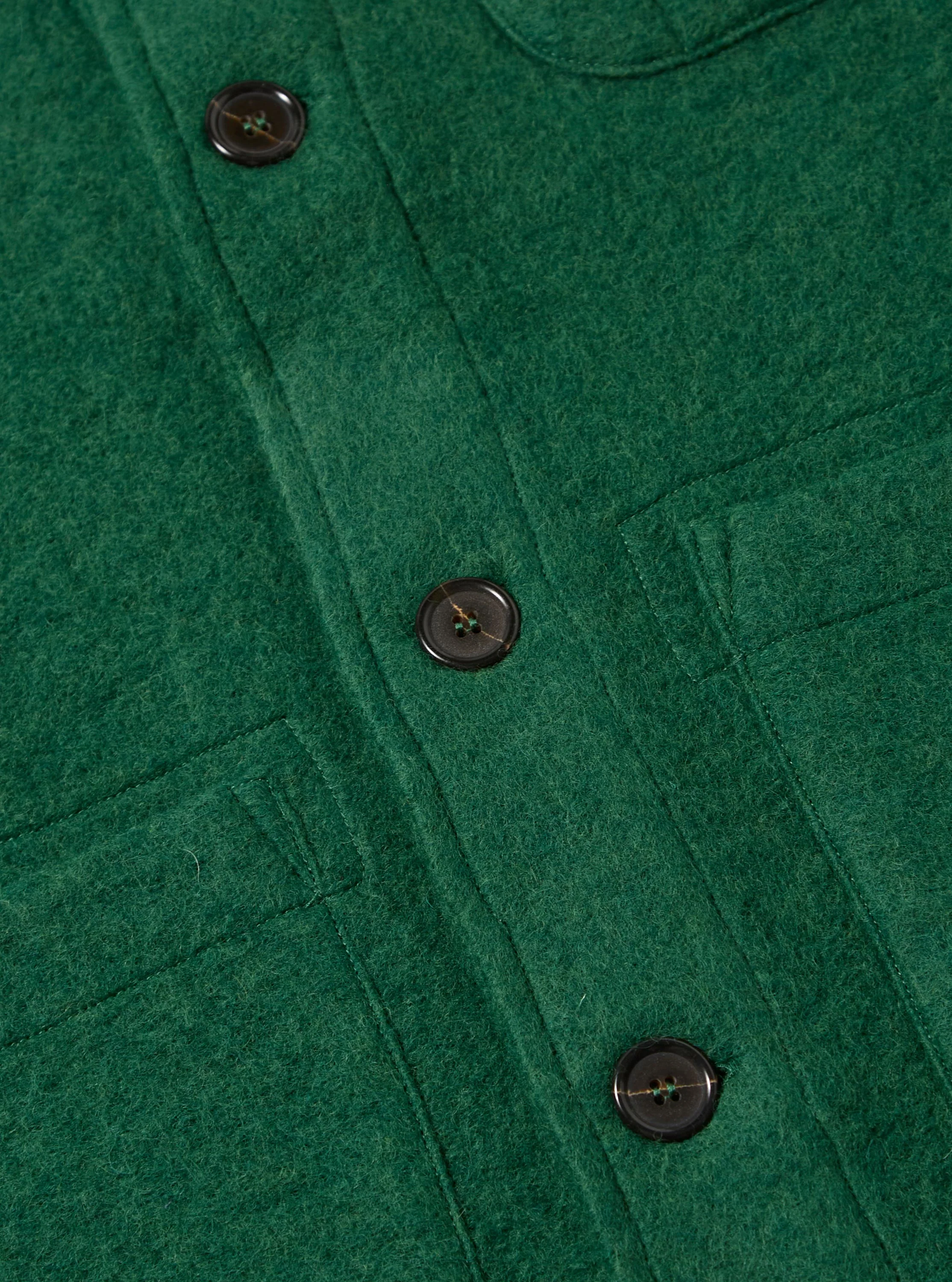 Green Wool Fleece Field Jacket - Image 8