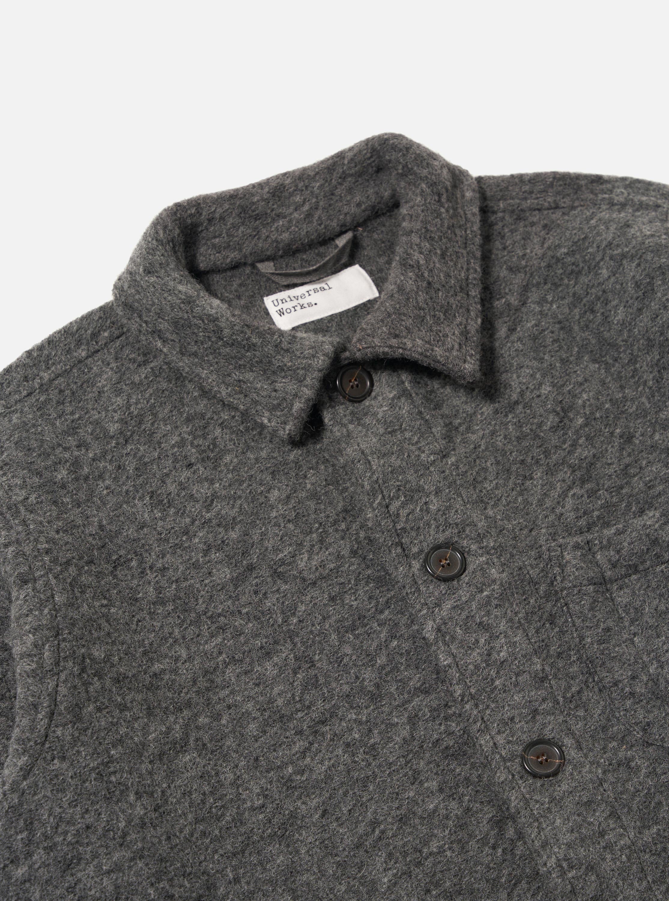 Grey Marl Wool Fleece Field Jacket - Image 6