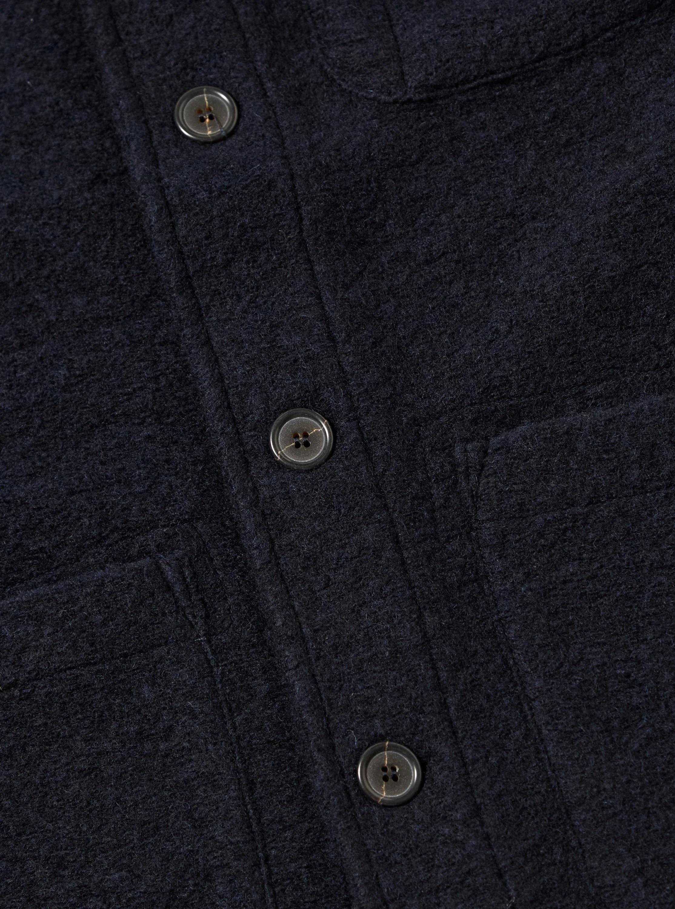 Navy Wool Fleece Field Jacket - Image 8