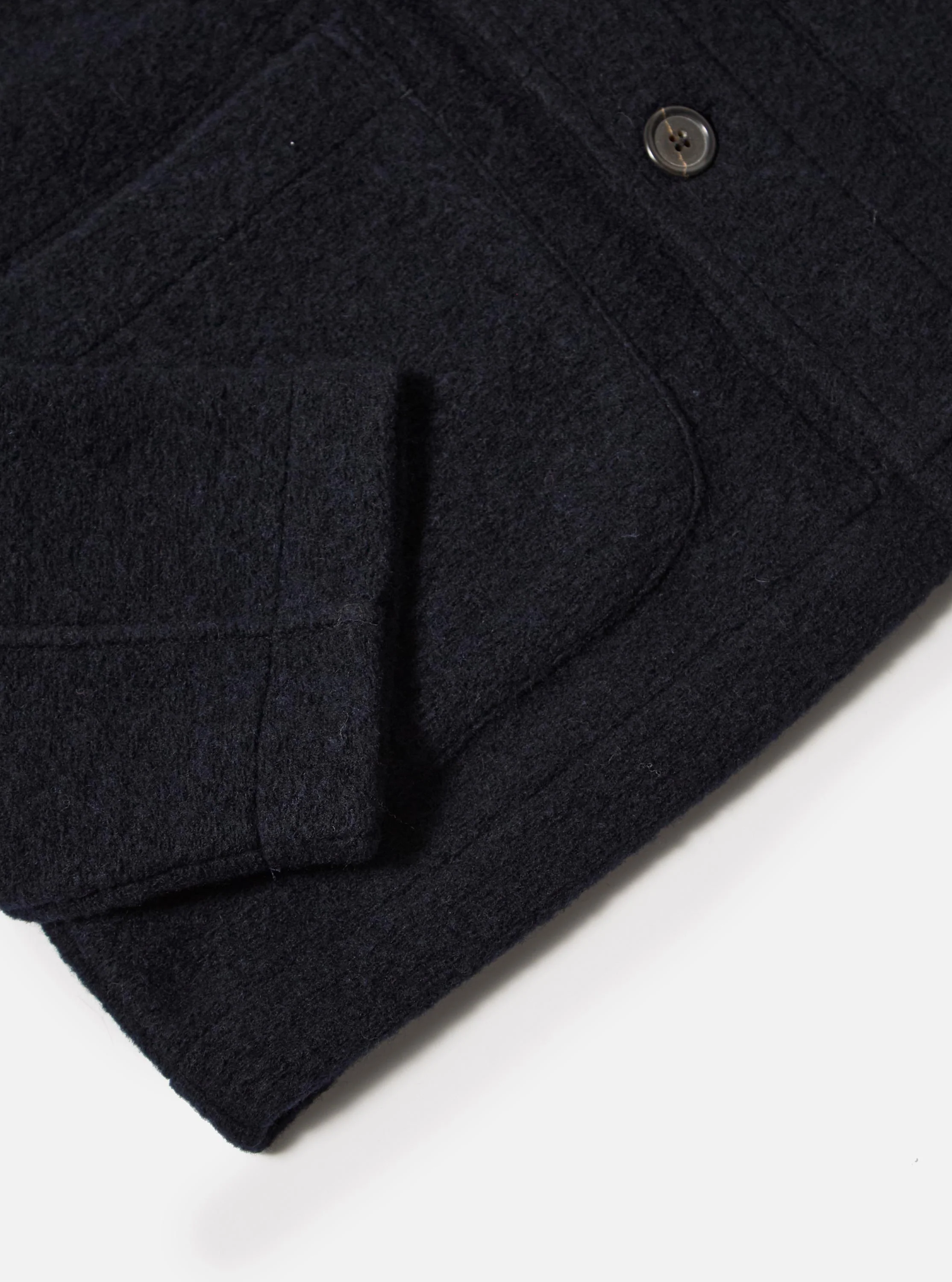 Navy Wool Fleece Field Jacket - Image 9