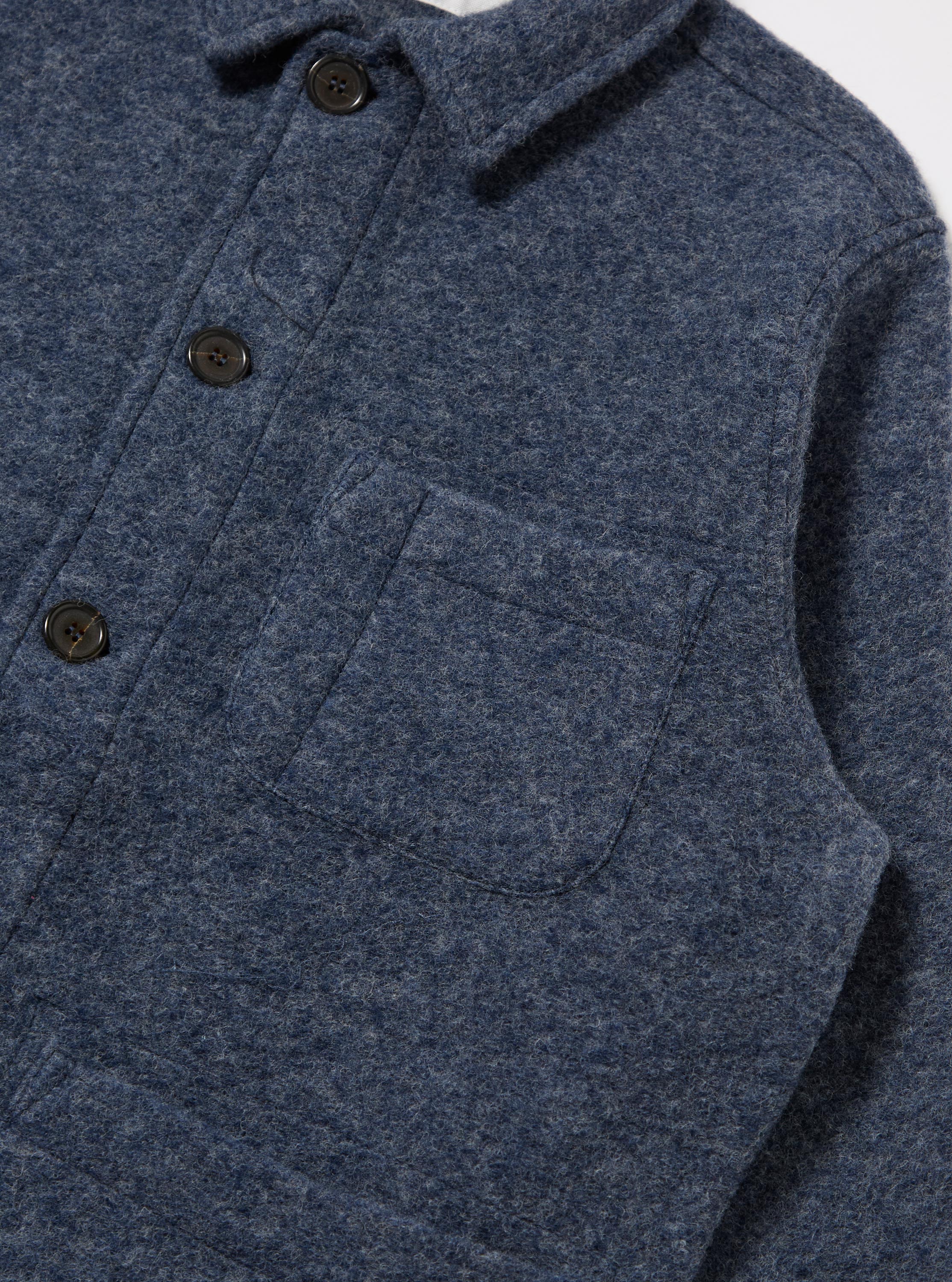 Slate Blue Wool Fleece Field Jacket - Image 7