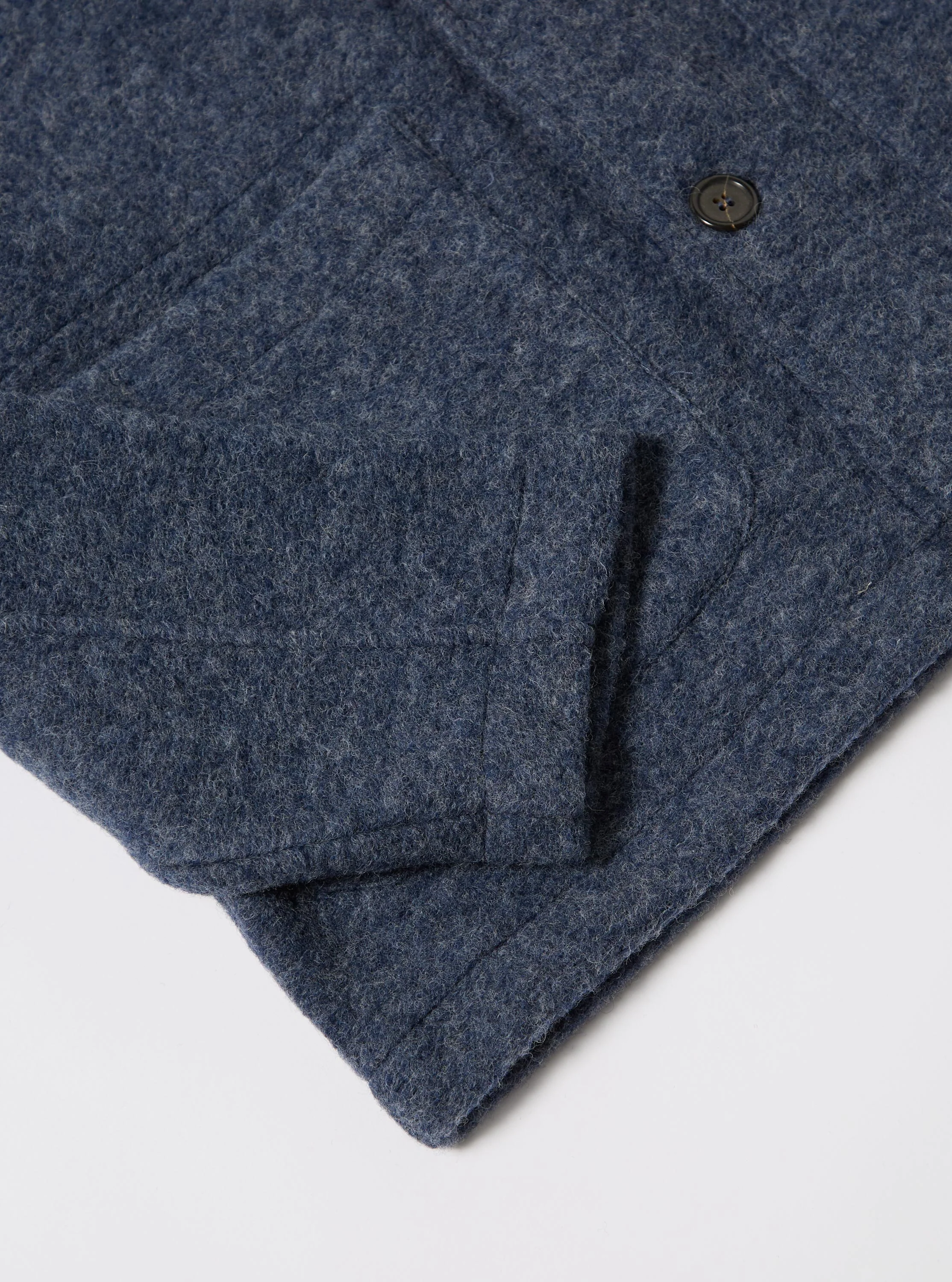 Slate Blue Wool Fleece Field Jacket - Image 9