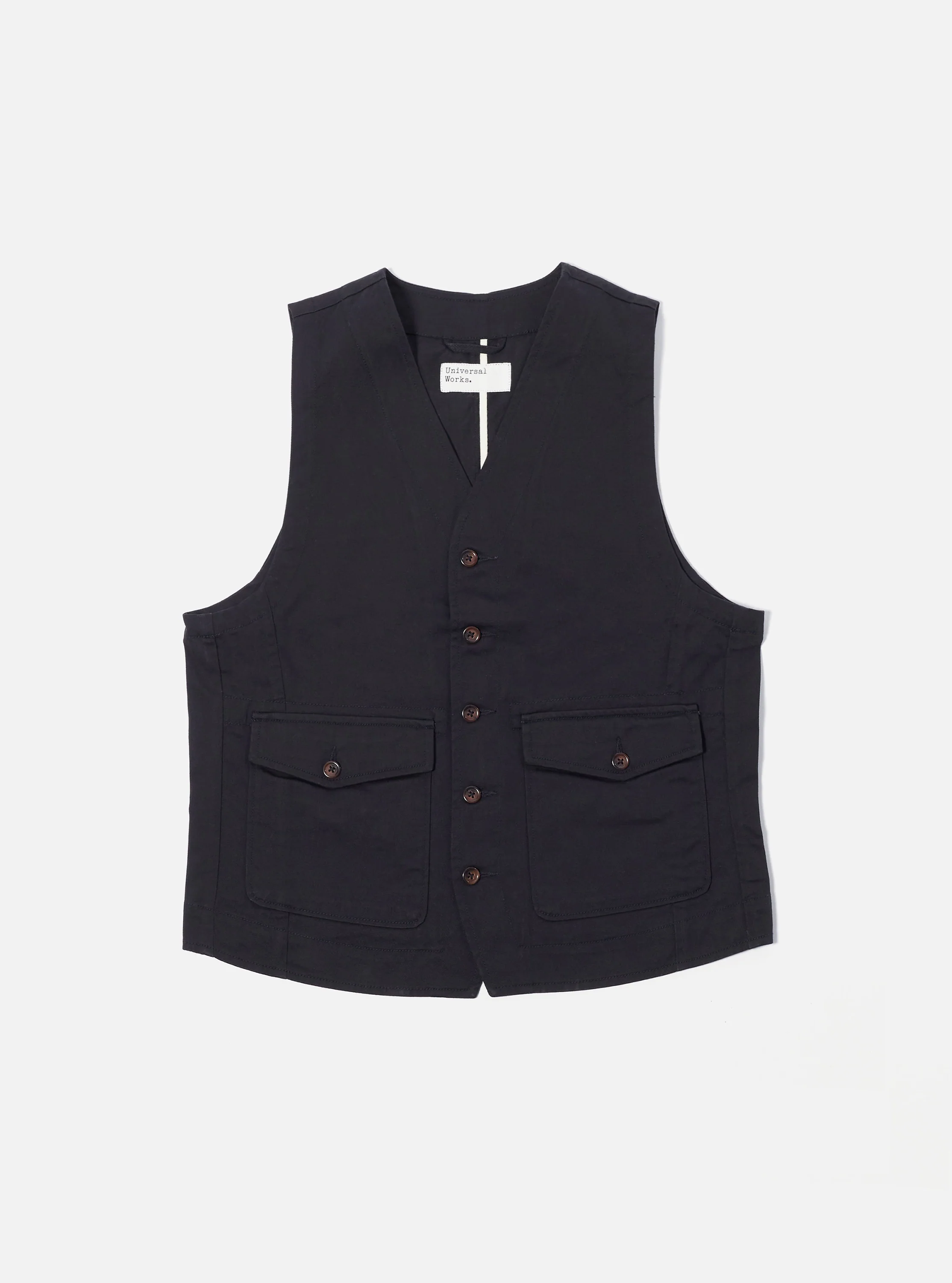 Black Twill Field Waistcoat