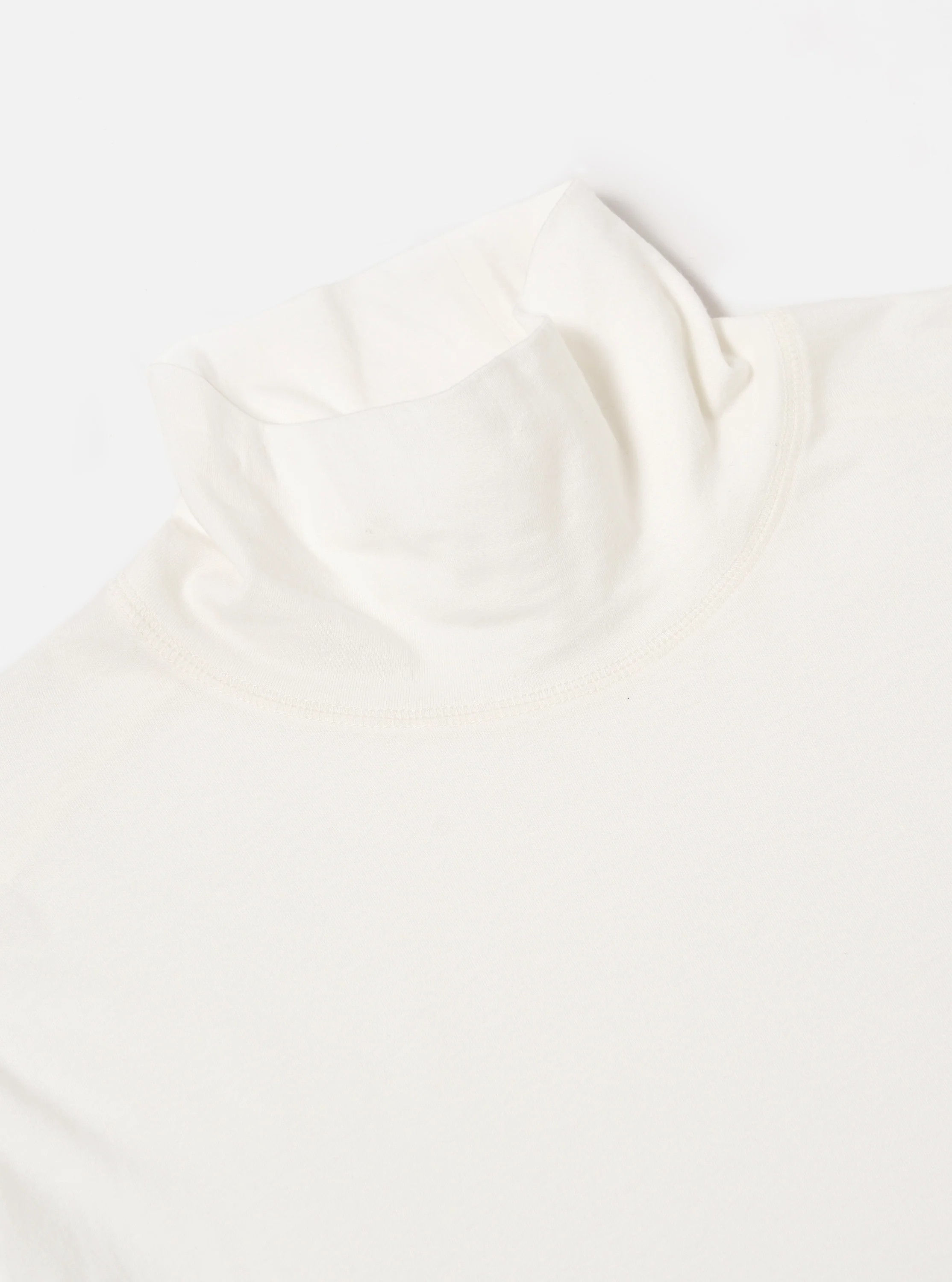 Ecru Single Jersey Funnel Neck Tee - Image 3