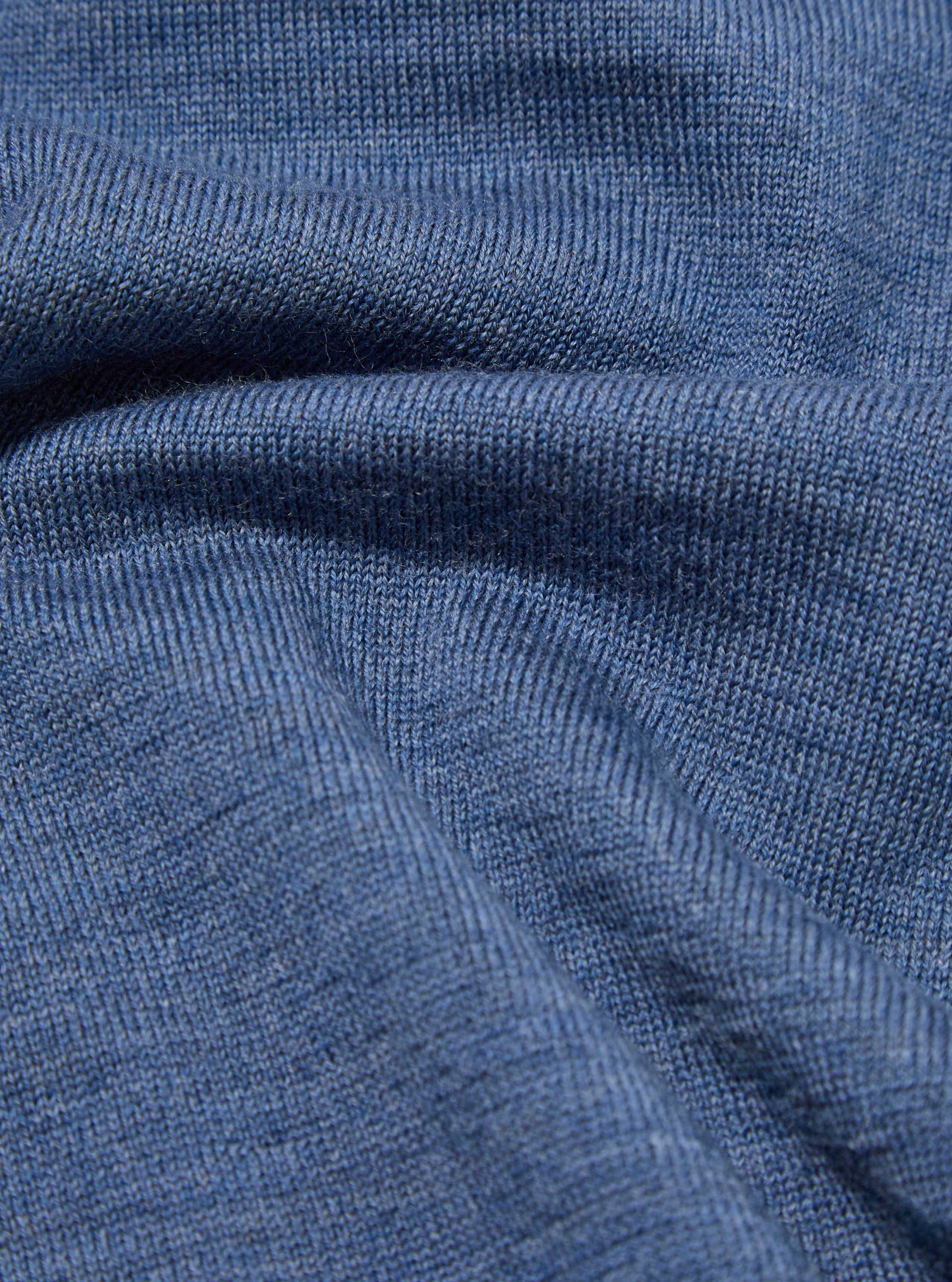 Airforce Blue Merino L/S Pullover Knit Shirt - Image 4