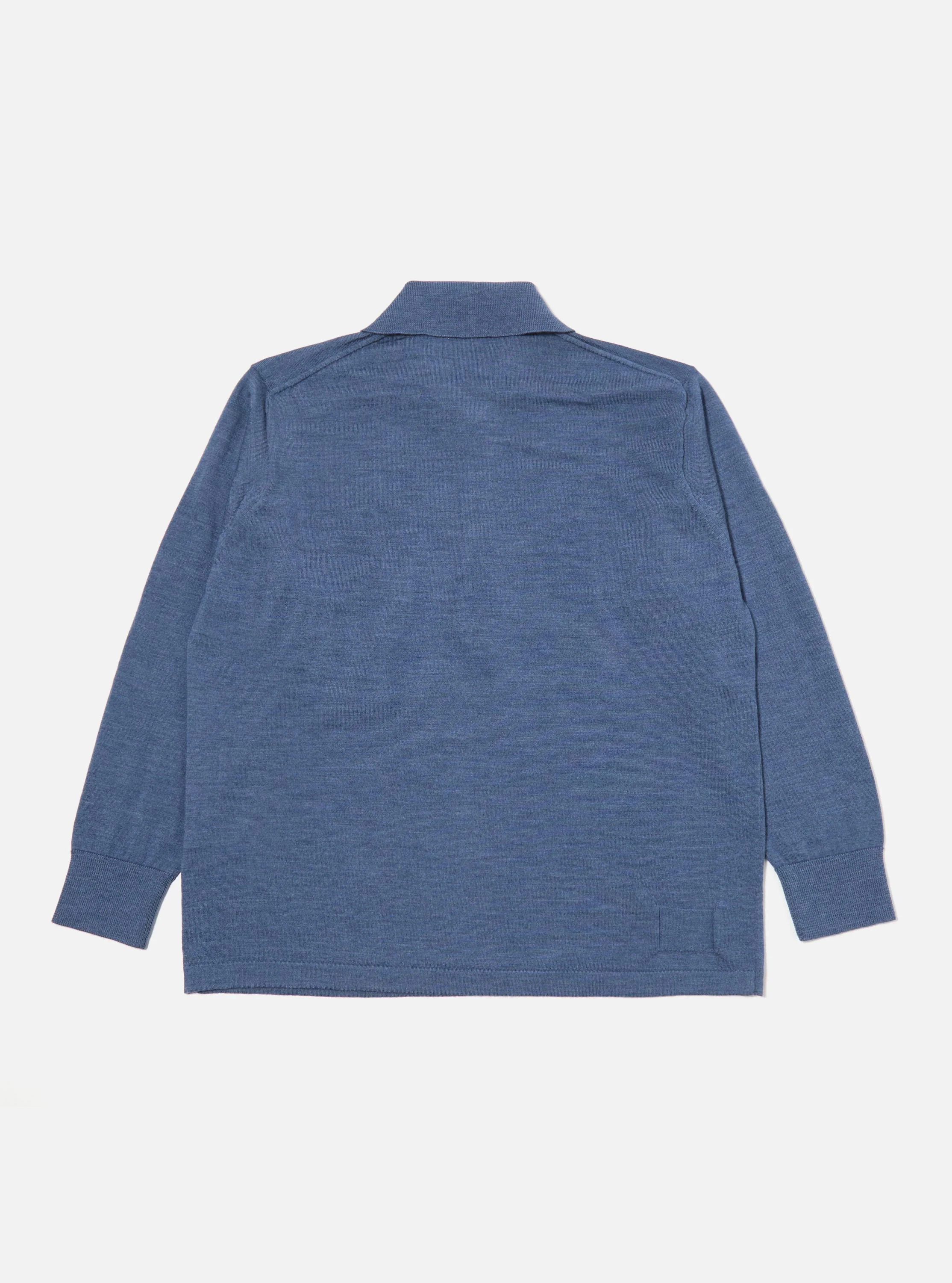 Airforce Blue Merino L/S Pullover Knit Shirt - Image 5