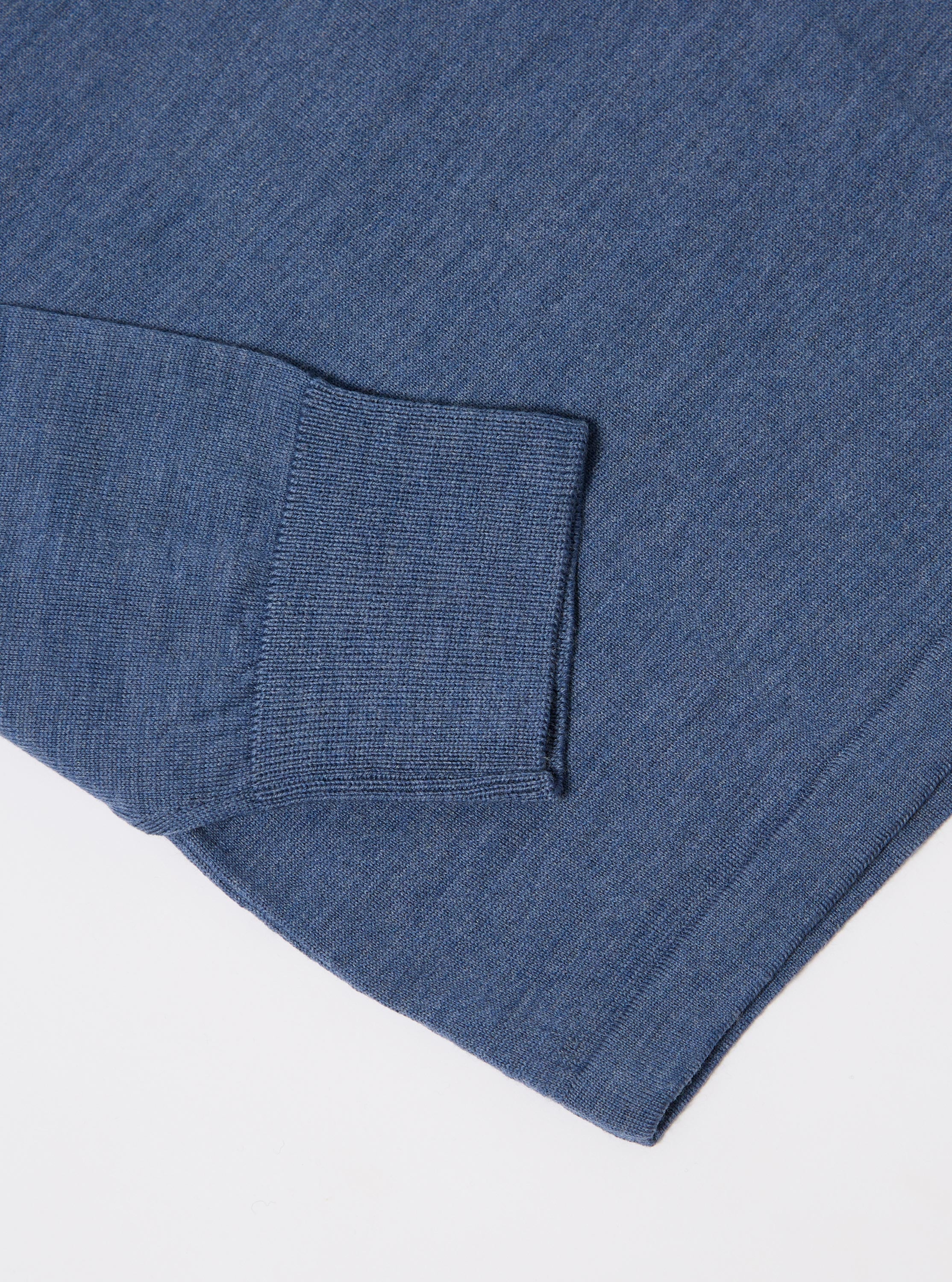 Airforce Blue Merino L/S Pullover Knit Shirt - Image 8