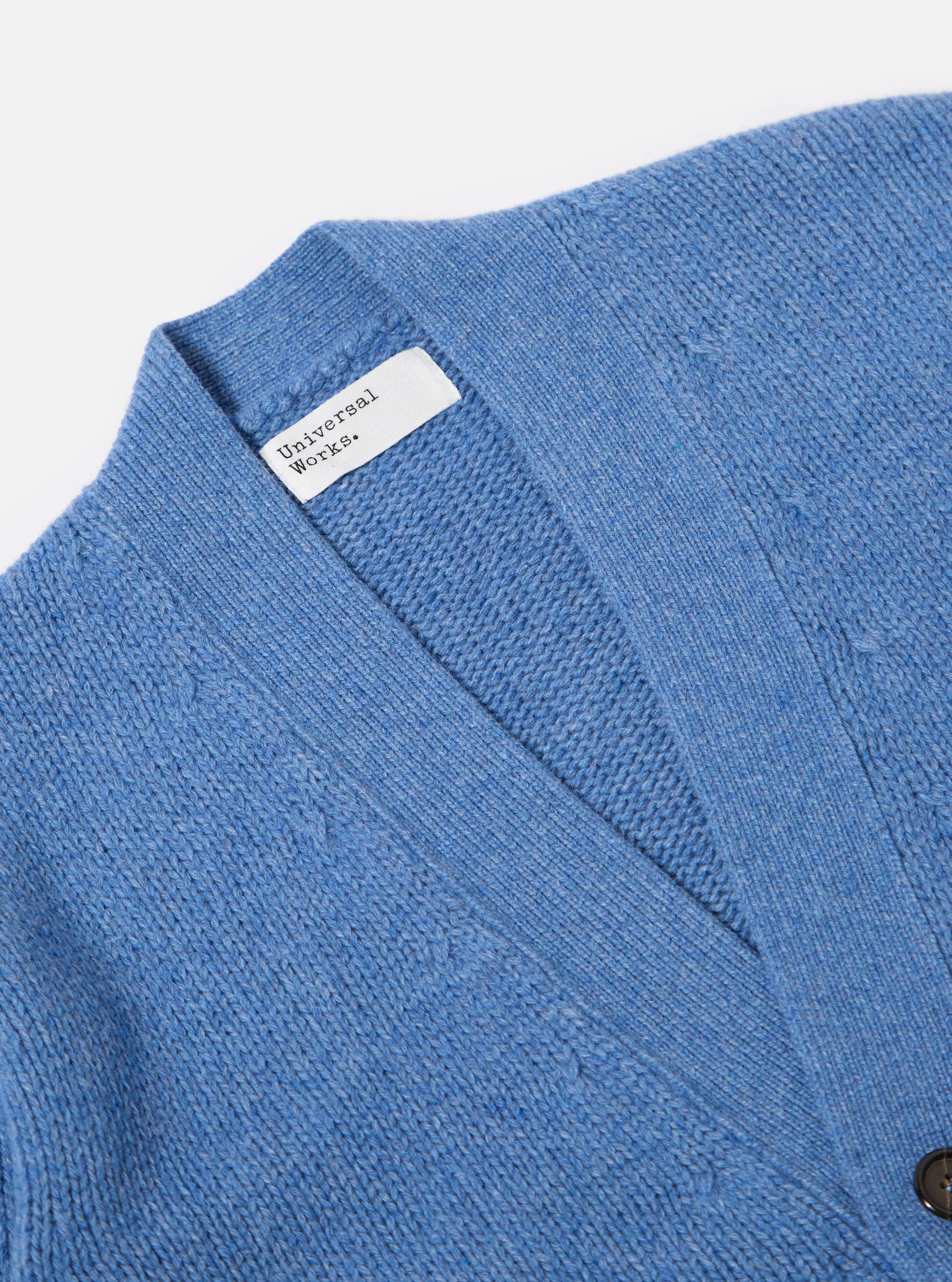 Pale Blue Recycled Shetland Langdale Cardigan - Image 6