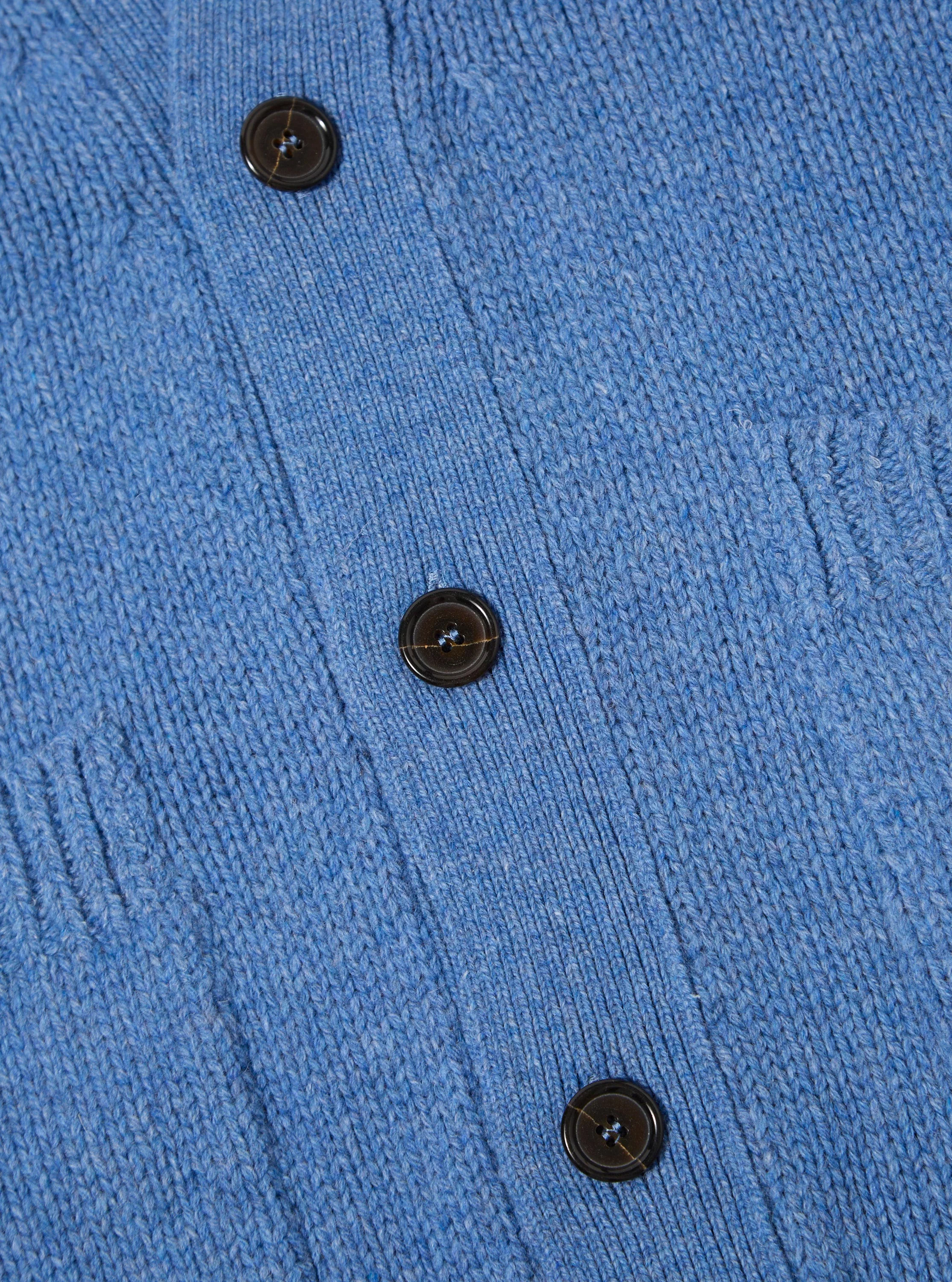Pale Blue Recycled Shetland Langdale Cardigan - Image 7