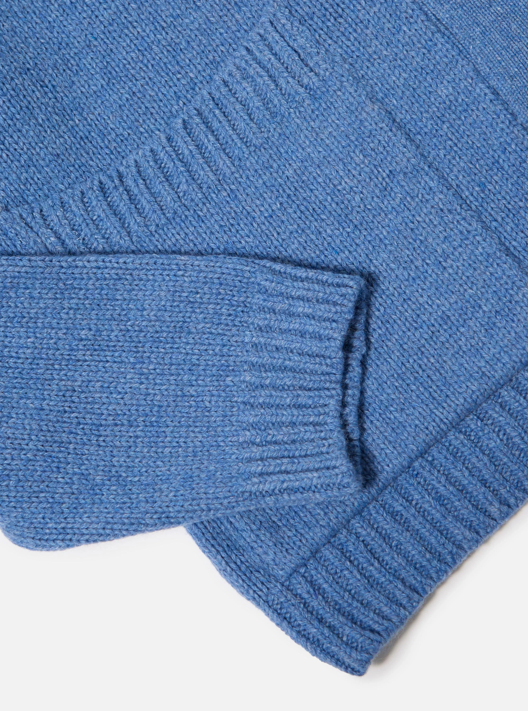 Pale Blue Recycled Shetland Langdale Cardigan - Image 8