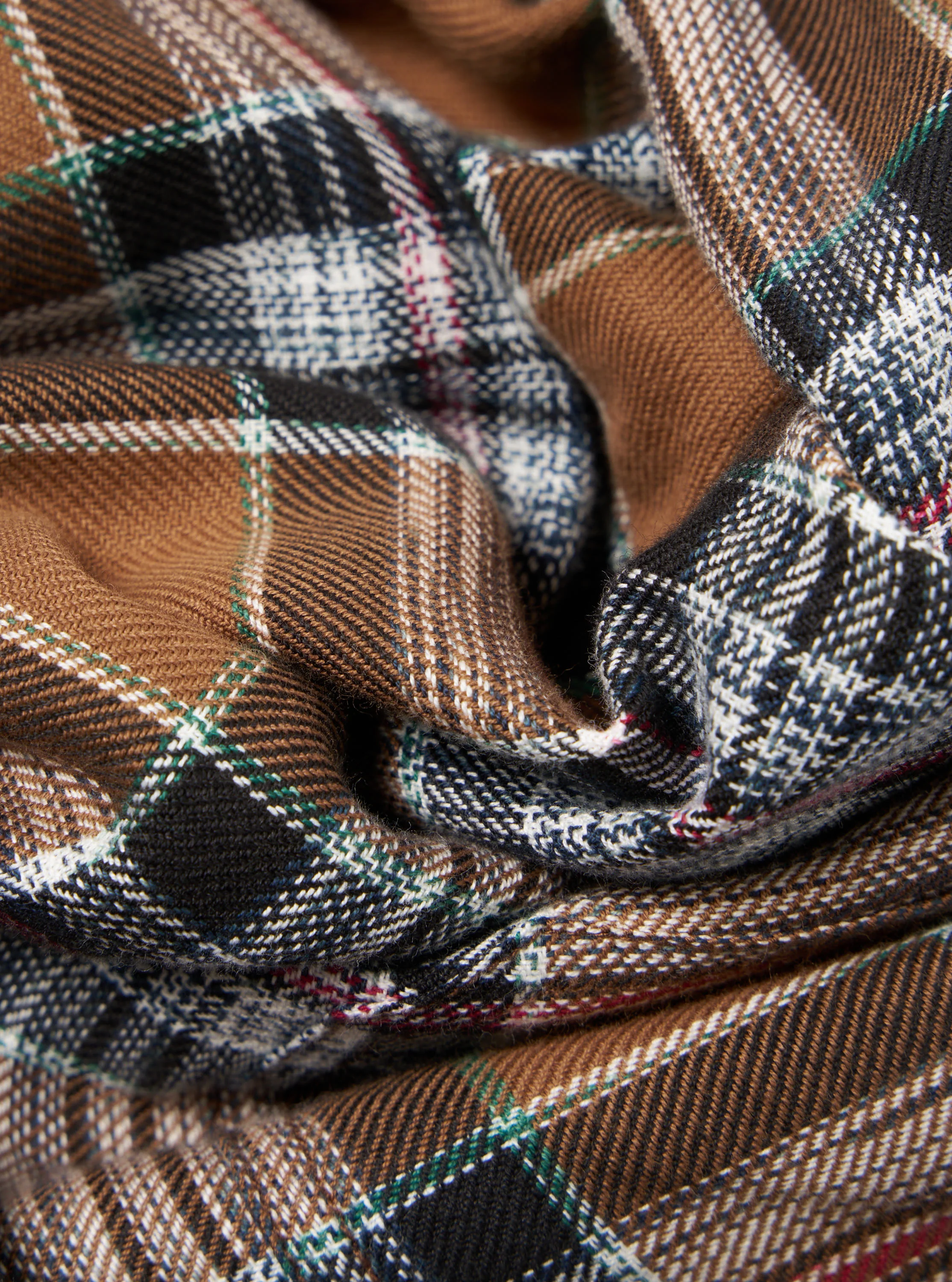 Brown Ikat Twill Check Long Pyjama Set - Image 2
