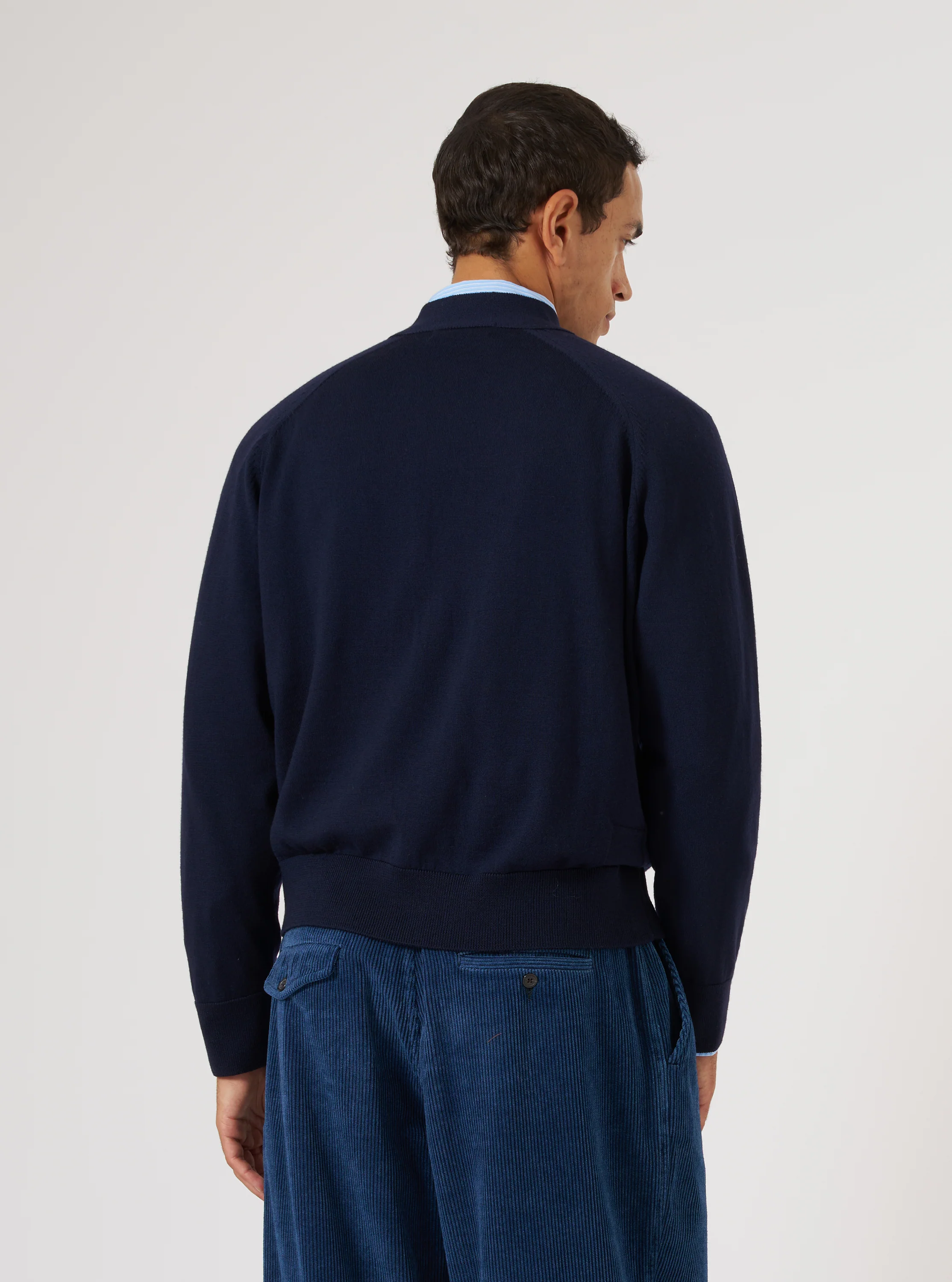 Navy Merino Loose Cardigan - Image 3