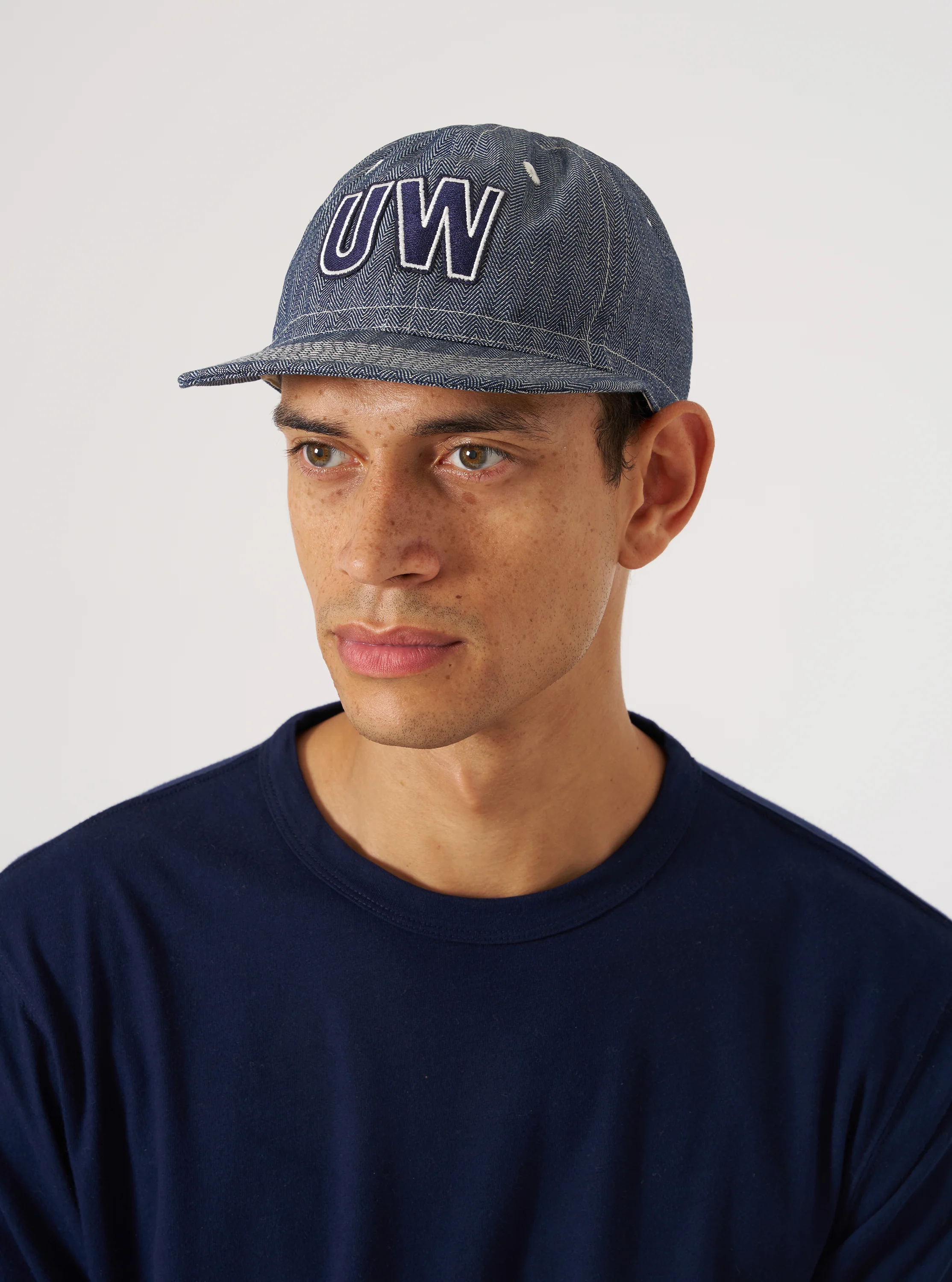Indigo Denim Herringbone Mechanics Hat - Image 2