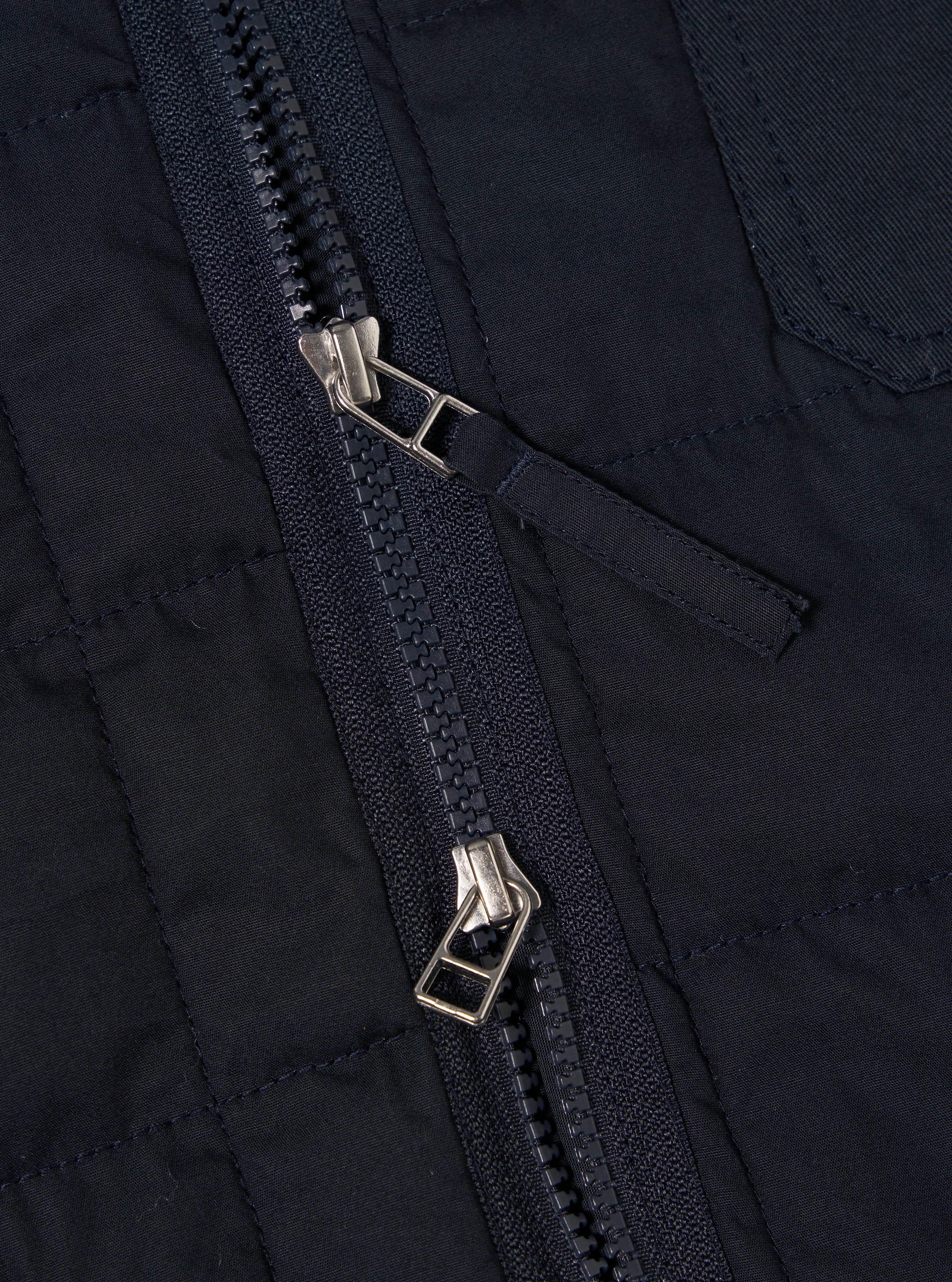 Navy Quilt Cotton Military Liner Jacket - Image 8