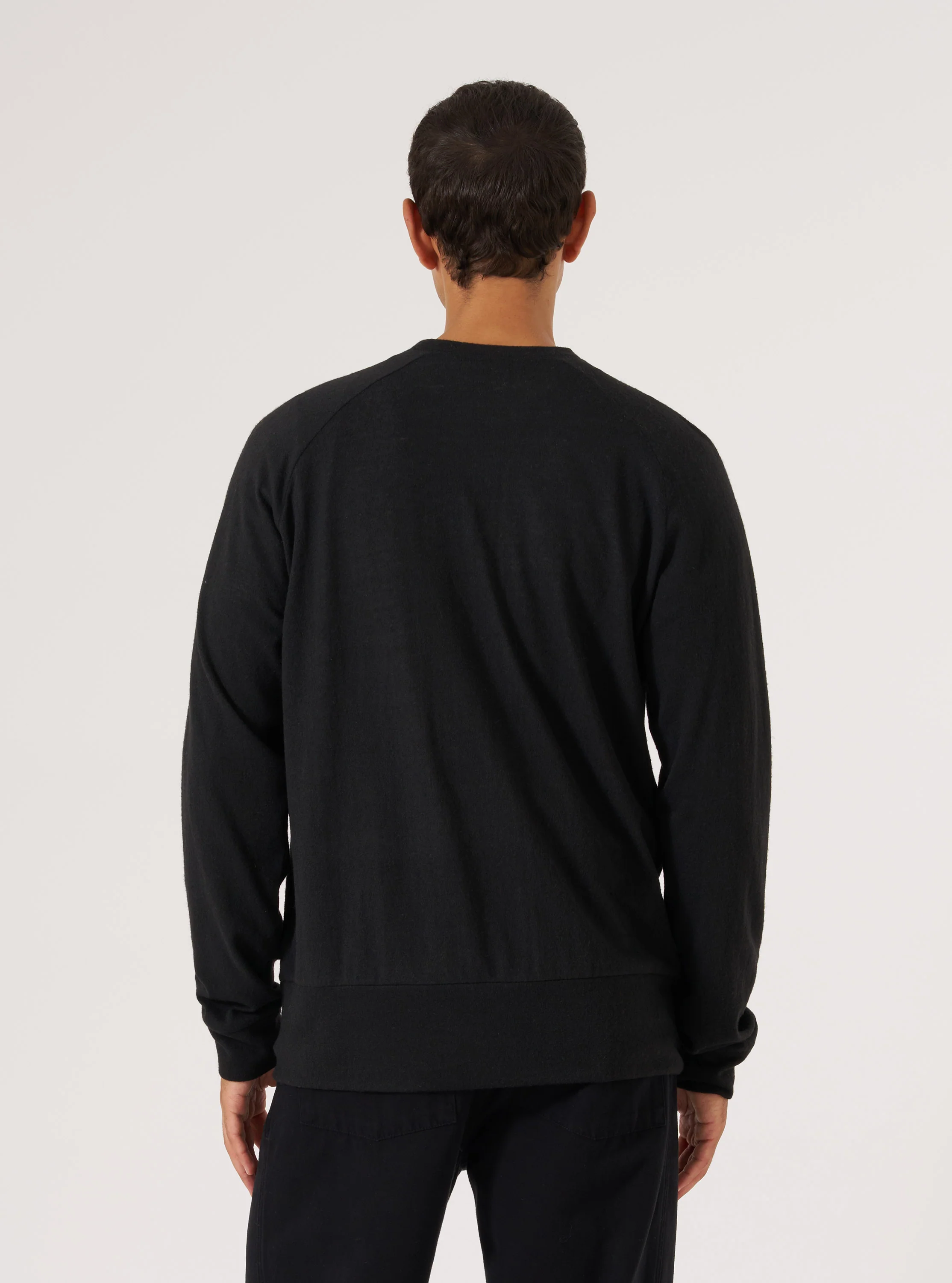 Black Recycled Wool Mix Single Jersey Mr K Crew Sweatshirt - Image 3