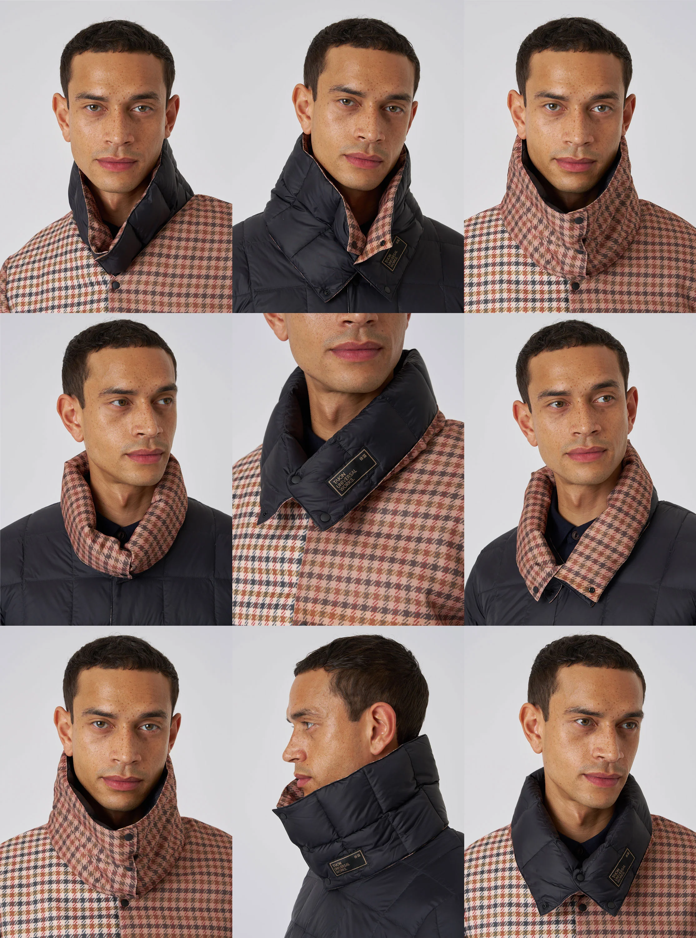 TAION x Universal Works Reversible Dark Navy Military Line Neck Warmer - Image 2
