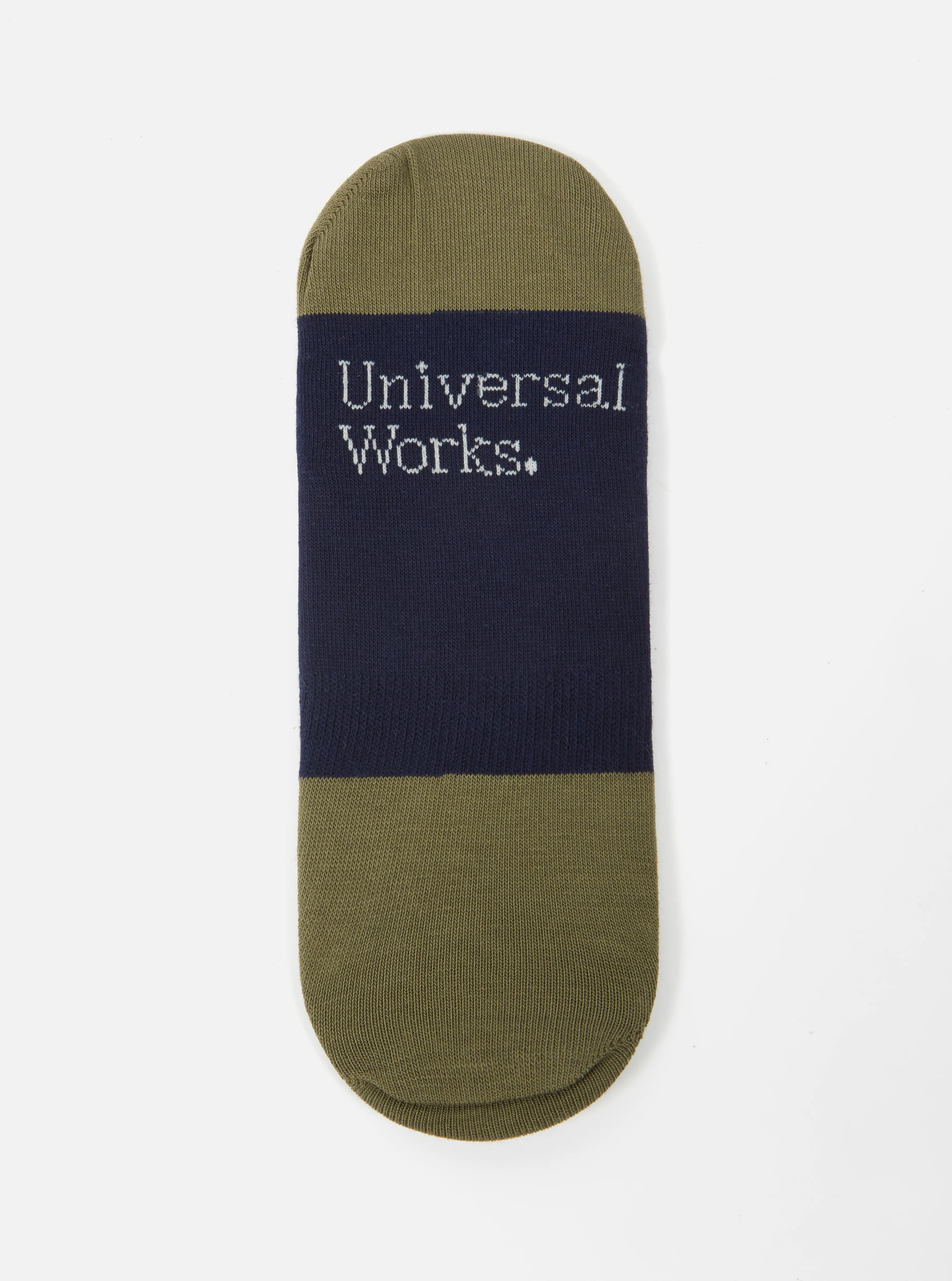 Navy/Olive Cotton Mix Knit No Show Sock - Image 4