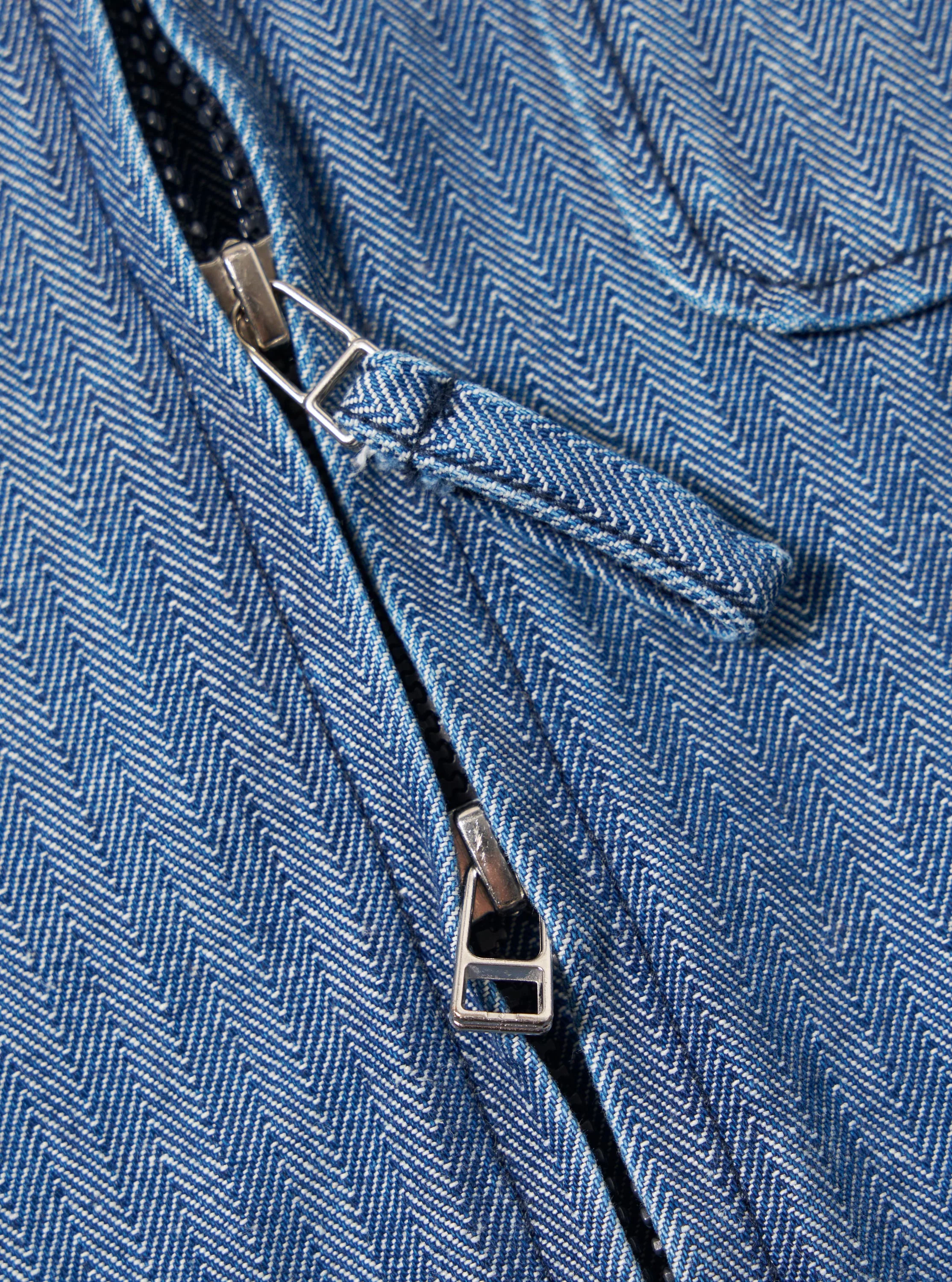 Indigo Denim Herringbone Operators Gilet - Image 8