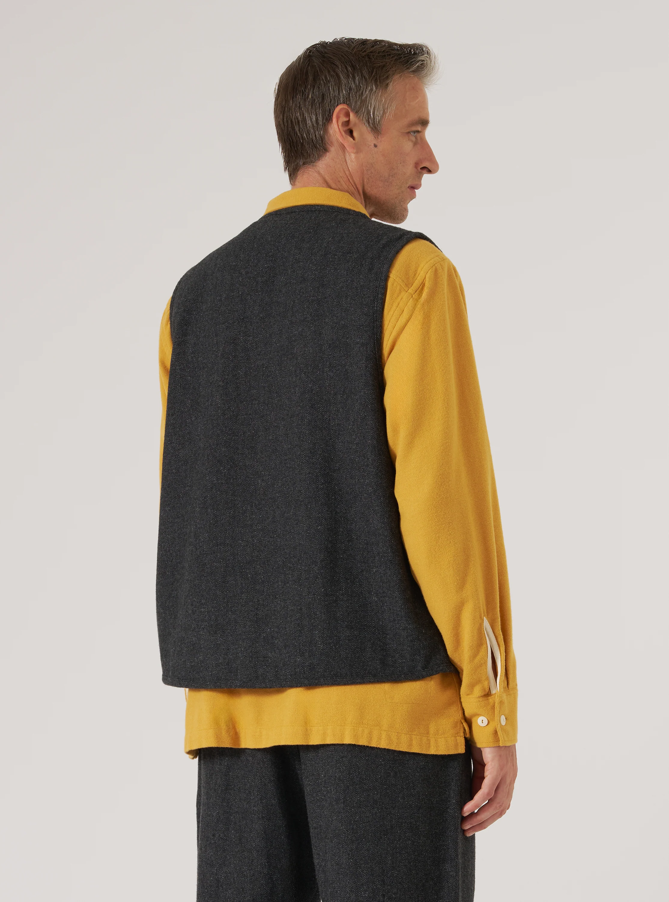 Grey Anders Wool Upcycled Parachute Liner Gilet - Image 3