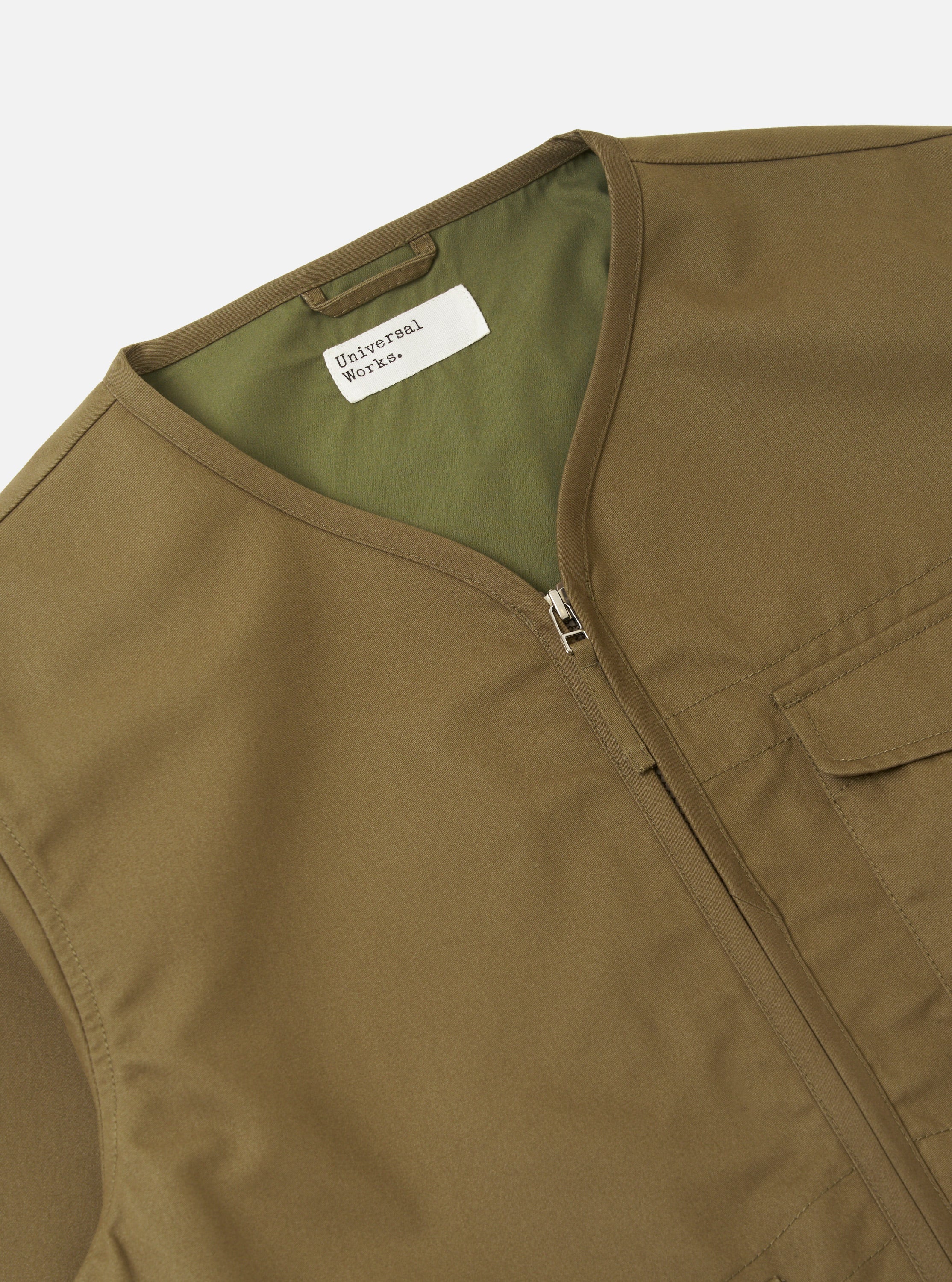 Khaki Brushed Polytech Parachute Liner Jacket - Image 5
