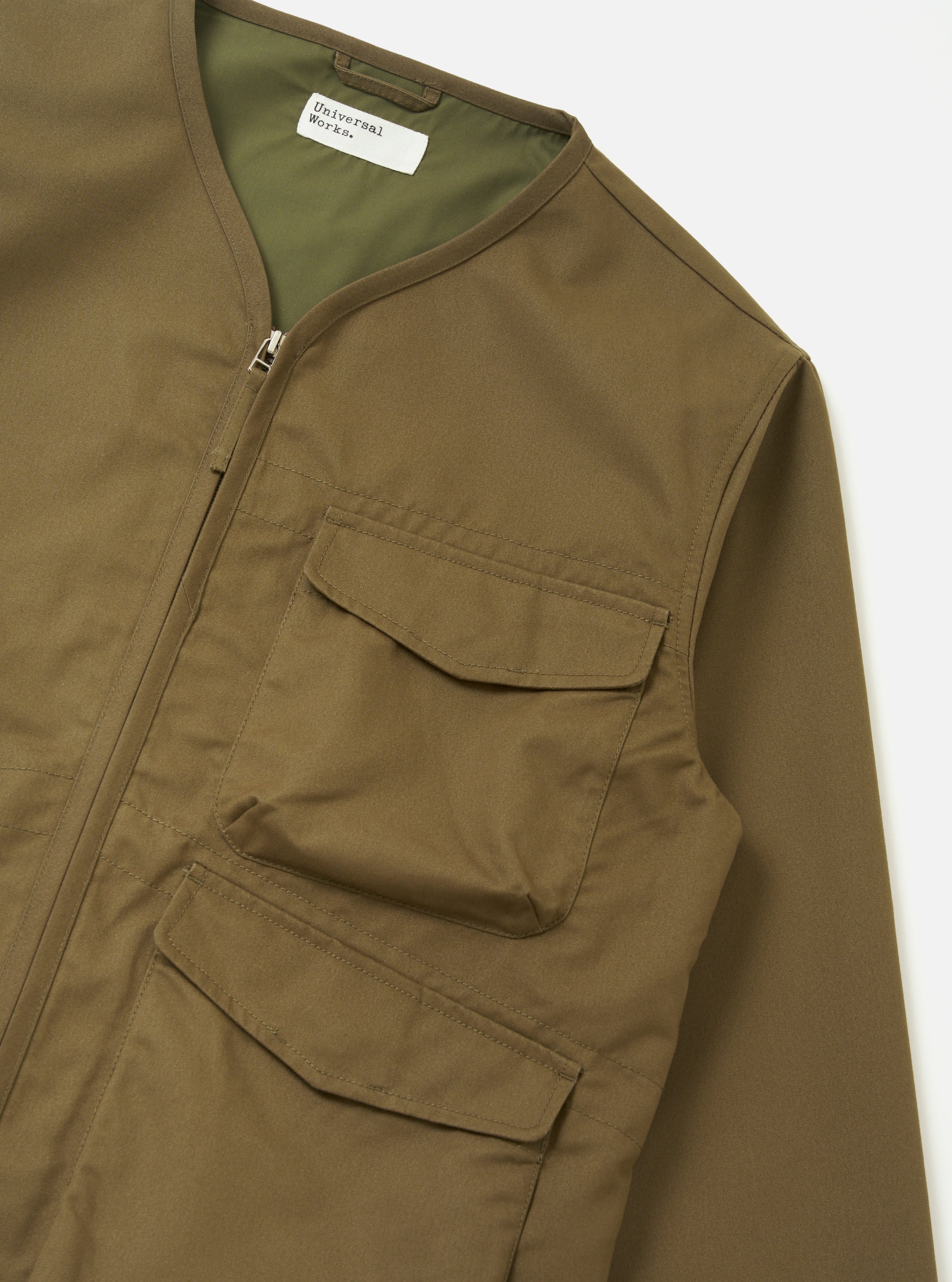 Khaki Brushed Polytech Parachute Liner Jacket - Image 6