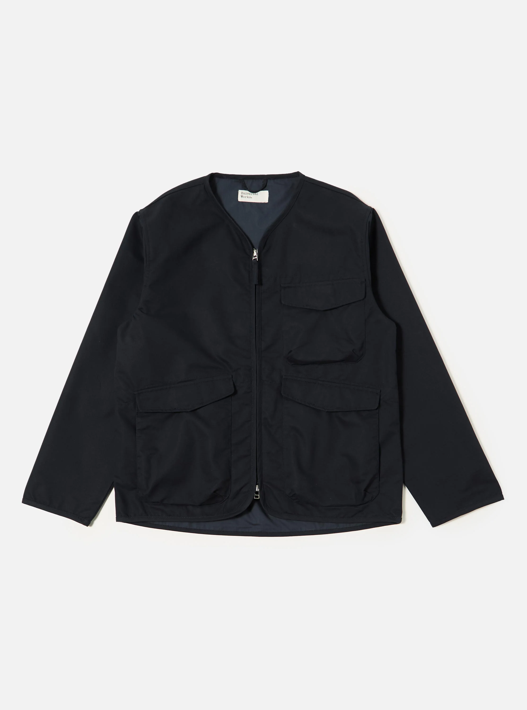 Navy Brushed Polytech Parachute Liner Jacket