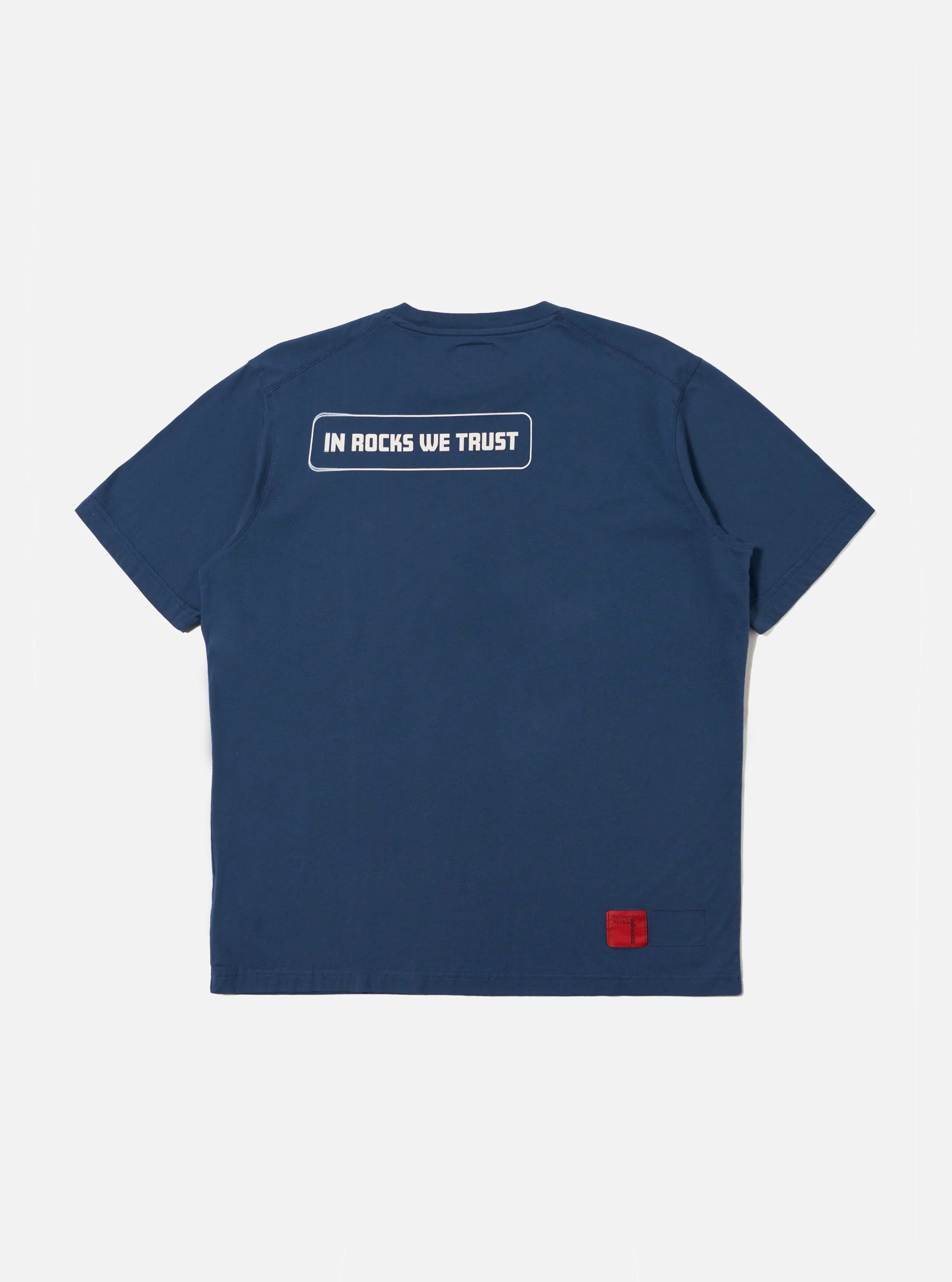 Topologie x Universal Works Navy Organic Jersey Rocks Print Tee - Image 5