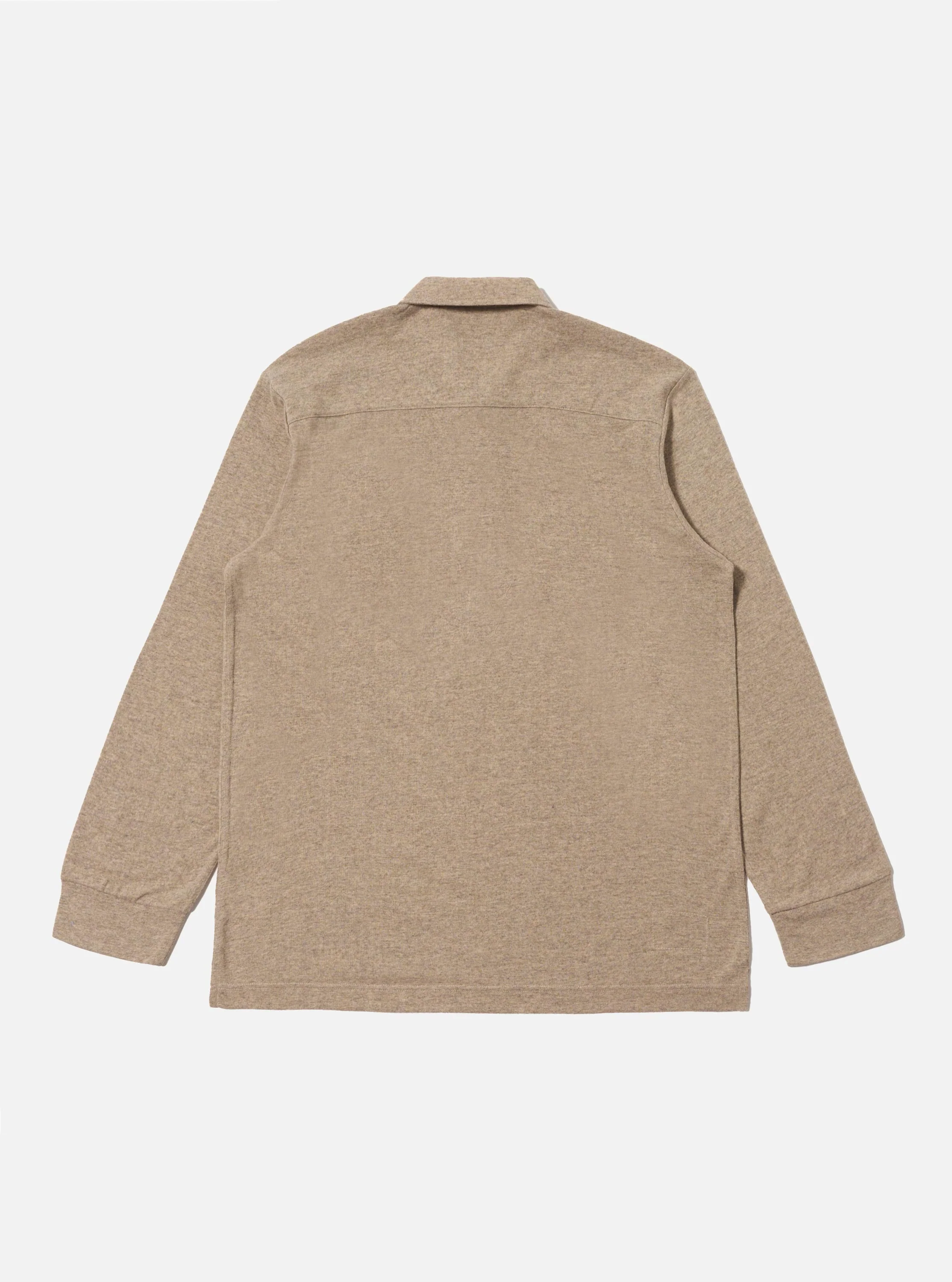 Dark Sand Recycled Wool Mix Single Jersey Pullover L/S Shirt - Image 5
