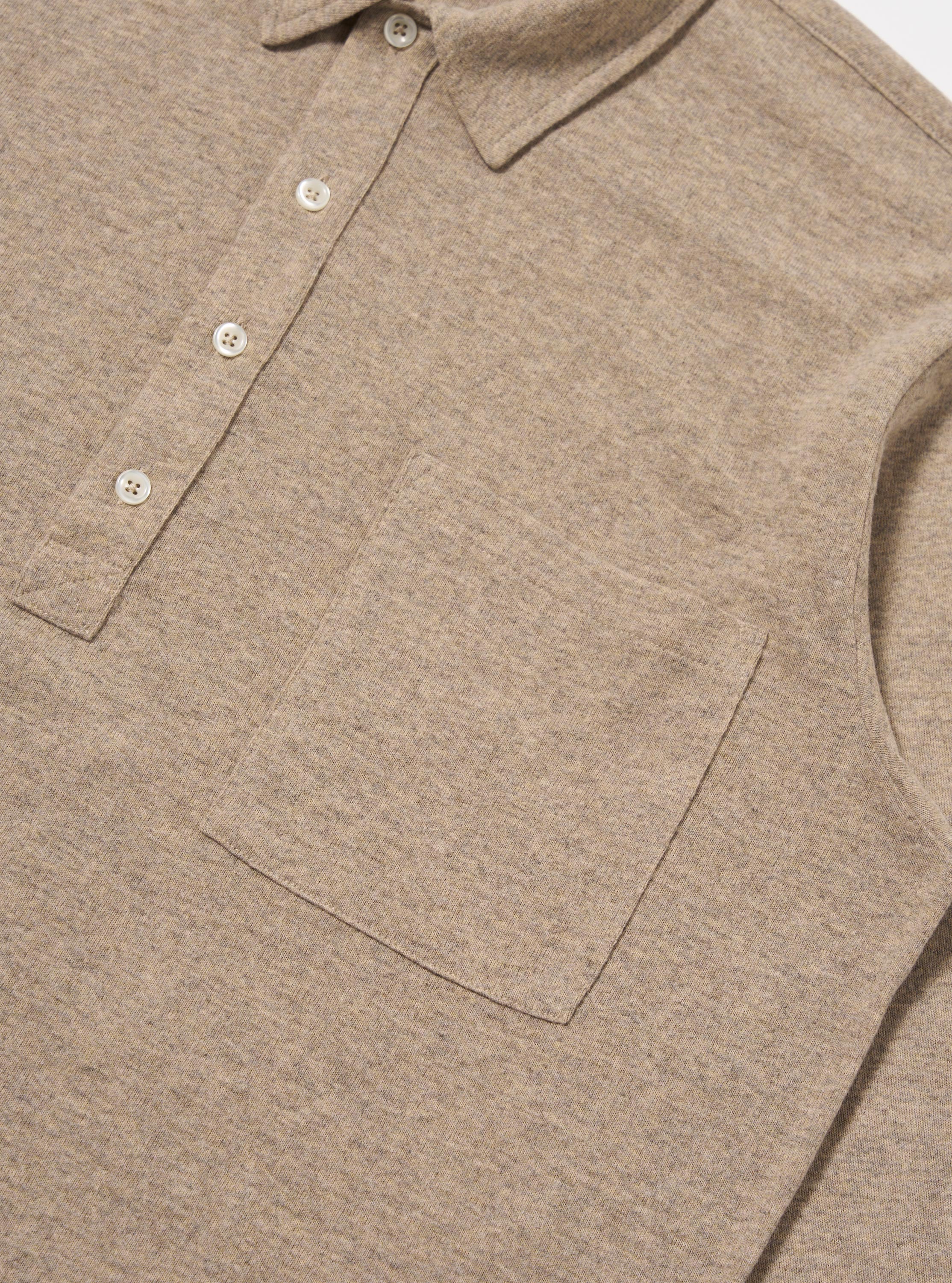Dark Sand Recycled Wool Mix Single Jersey Pullover L/S Shirt - Image 7