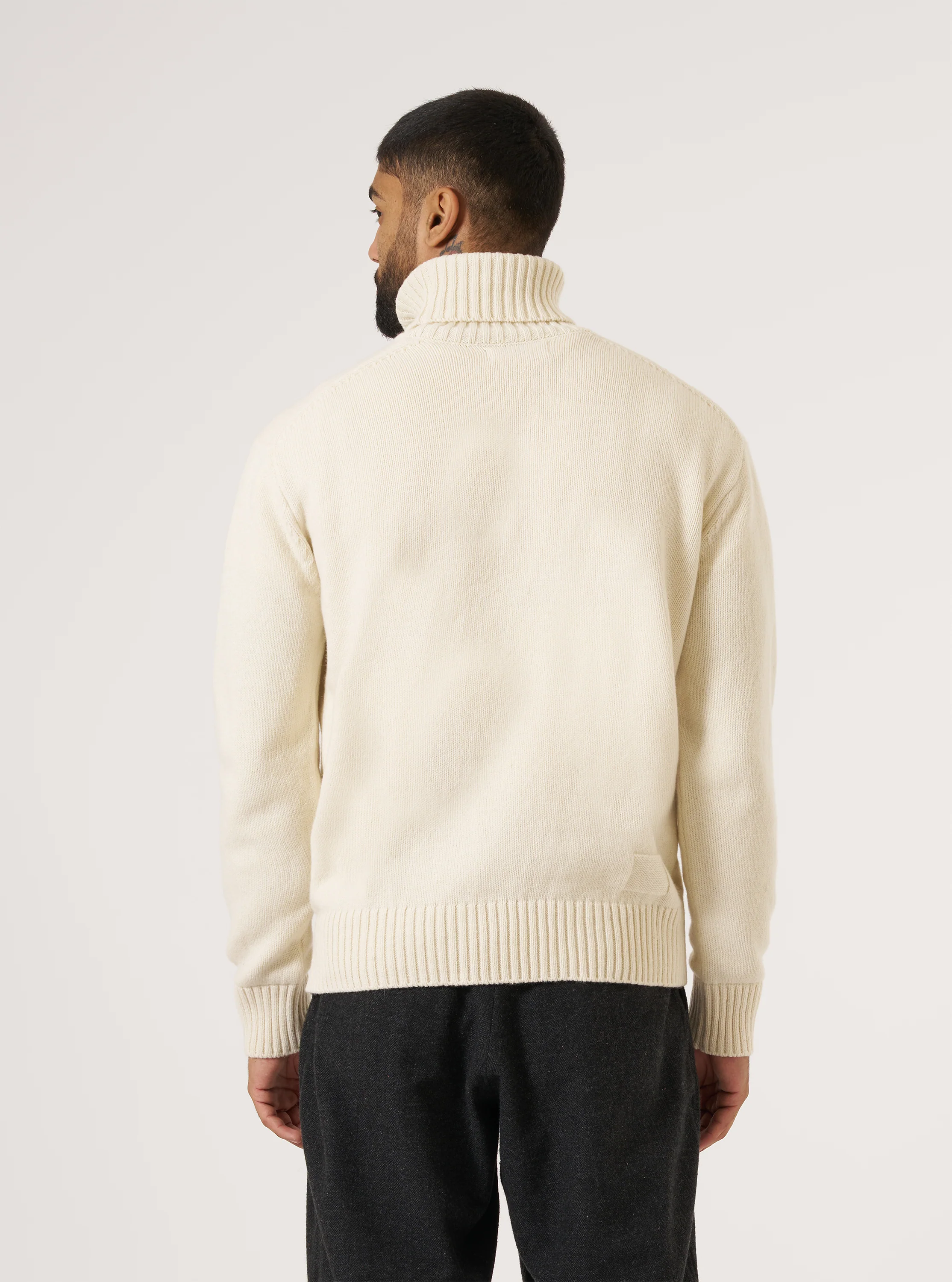Ecru Recycled Shetland Roll Neck - Image 3