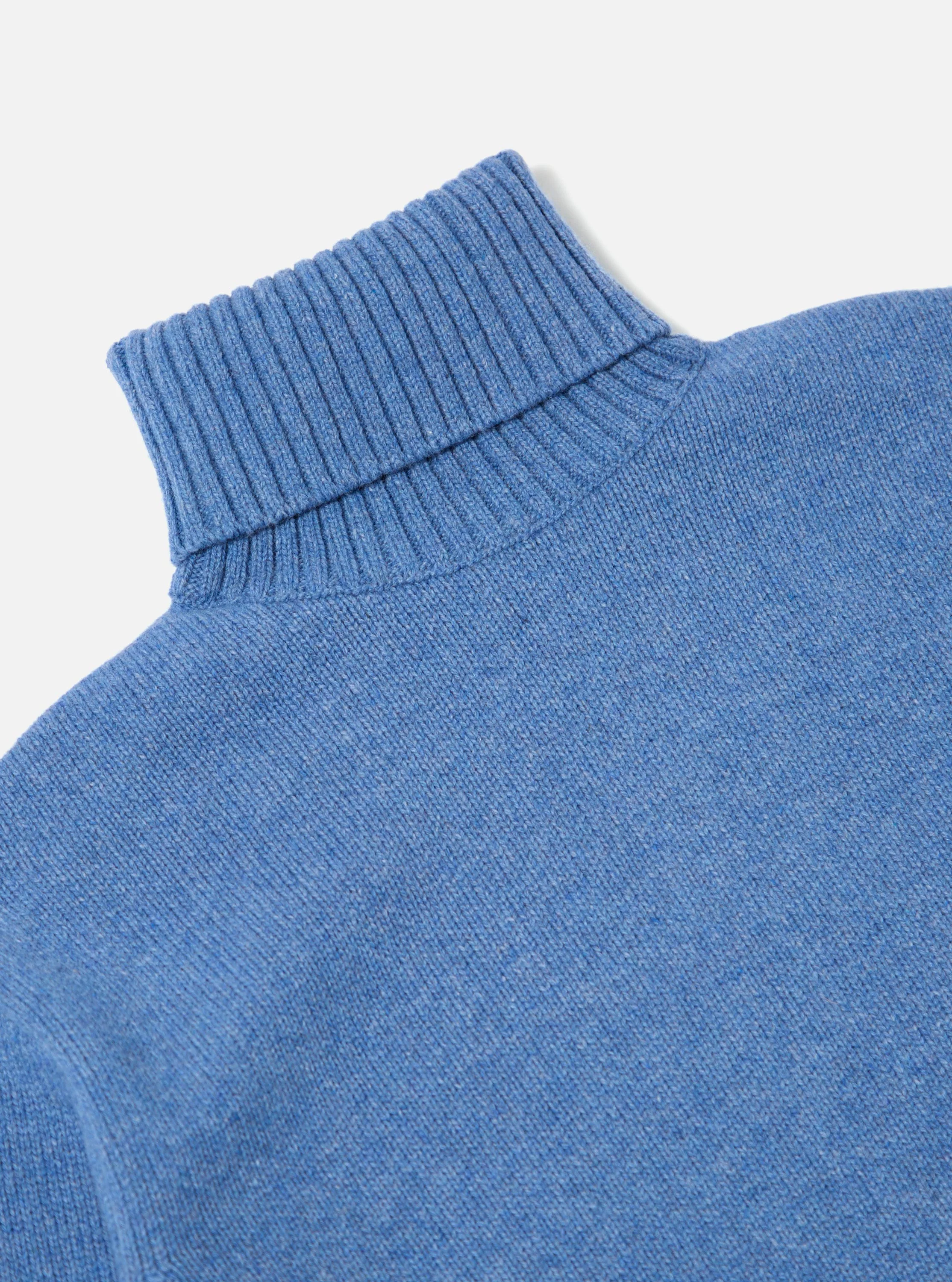 Pale Blue Recycled Shetland Roll Neck - Image 5